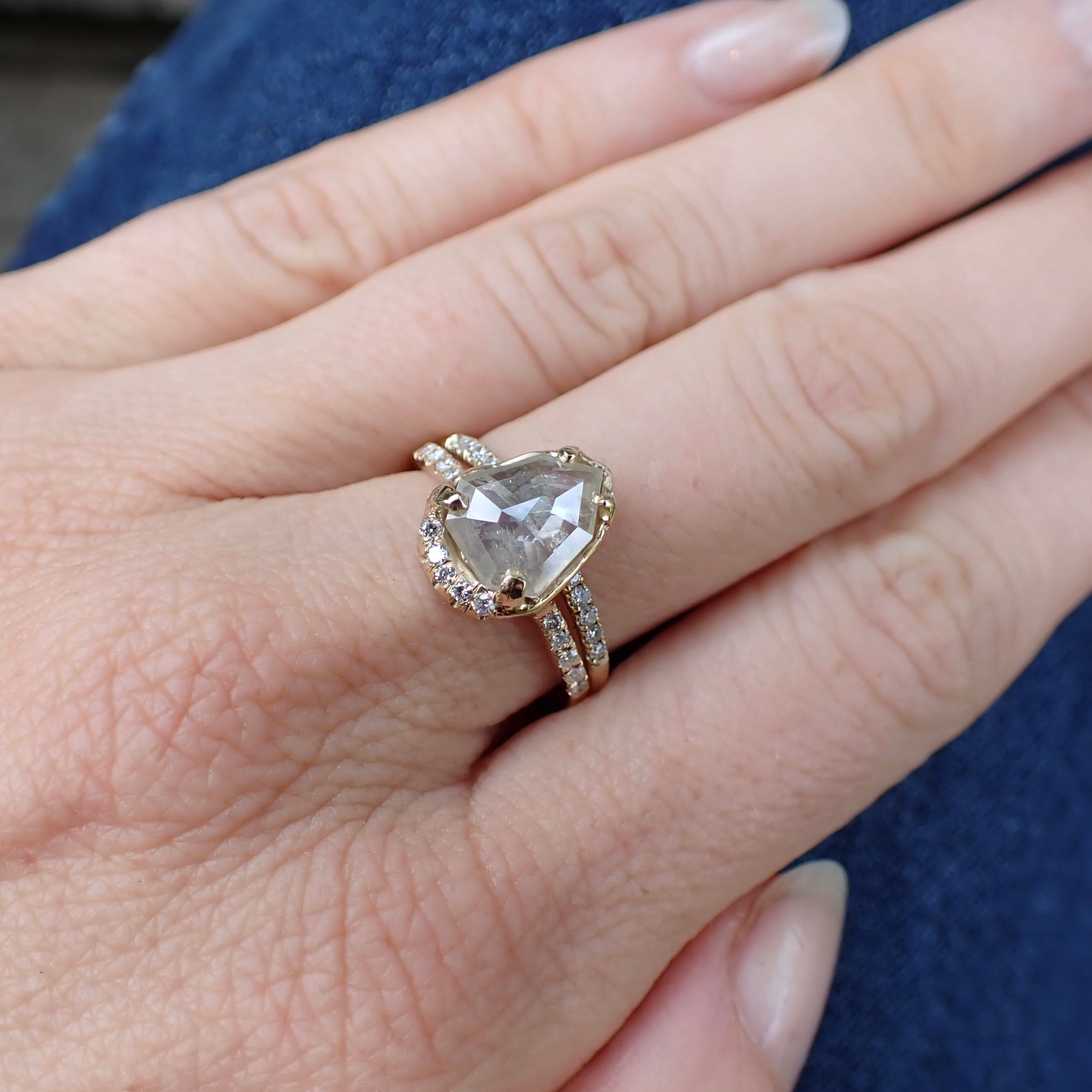 Icy White Shield Cut Diamond Ring