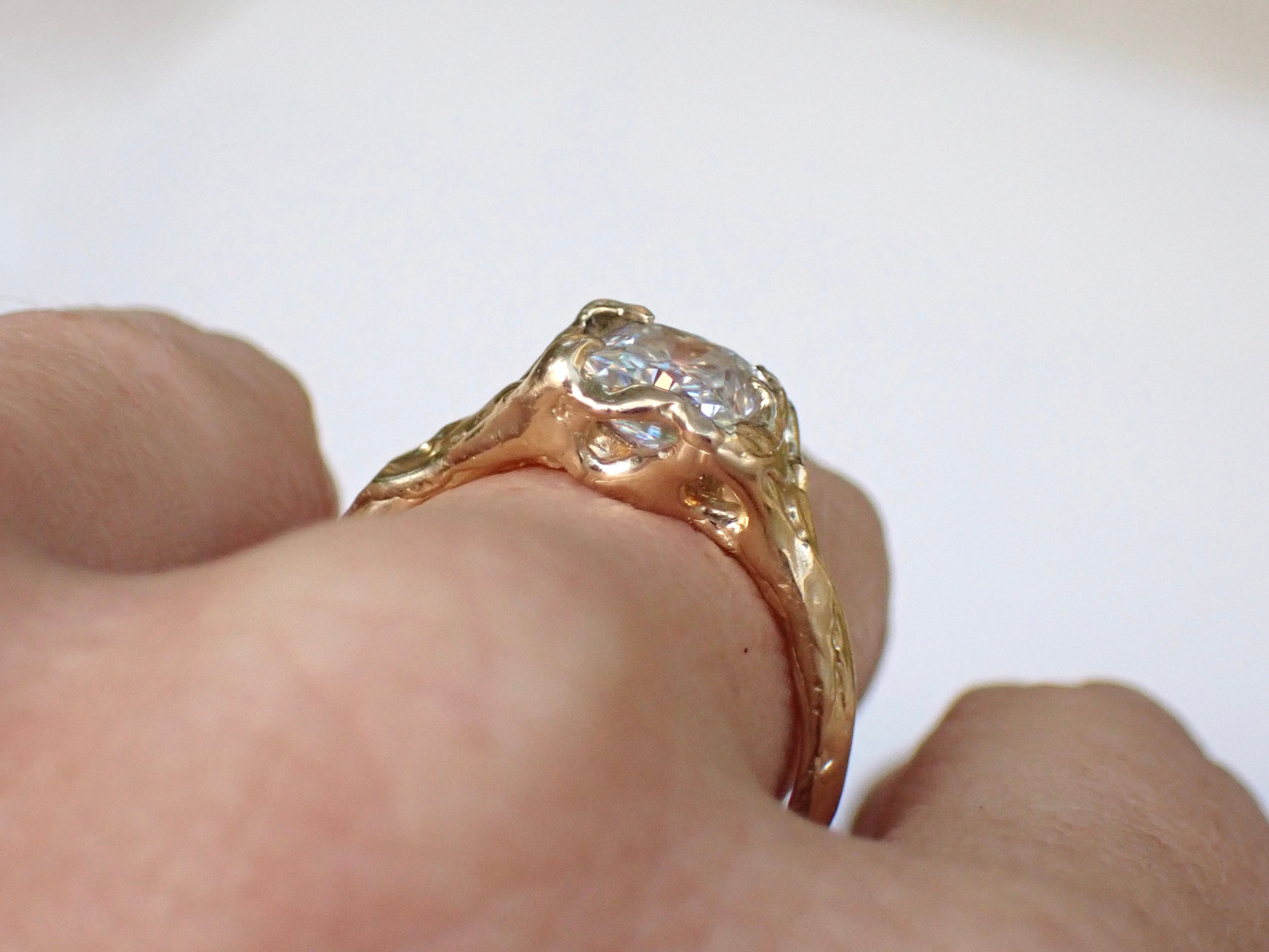 AVALON • Molten Gold Diamond Engagement Ring- Radiant Cut