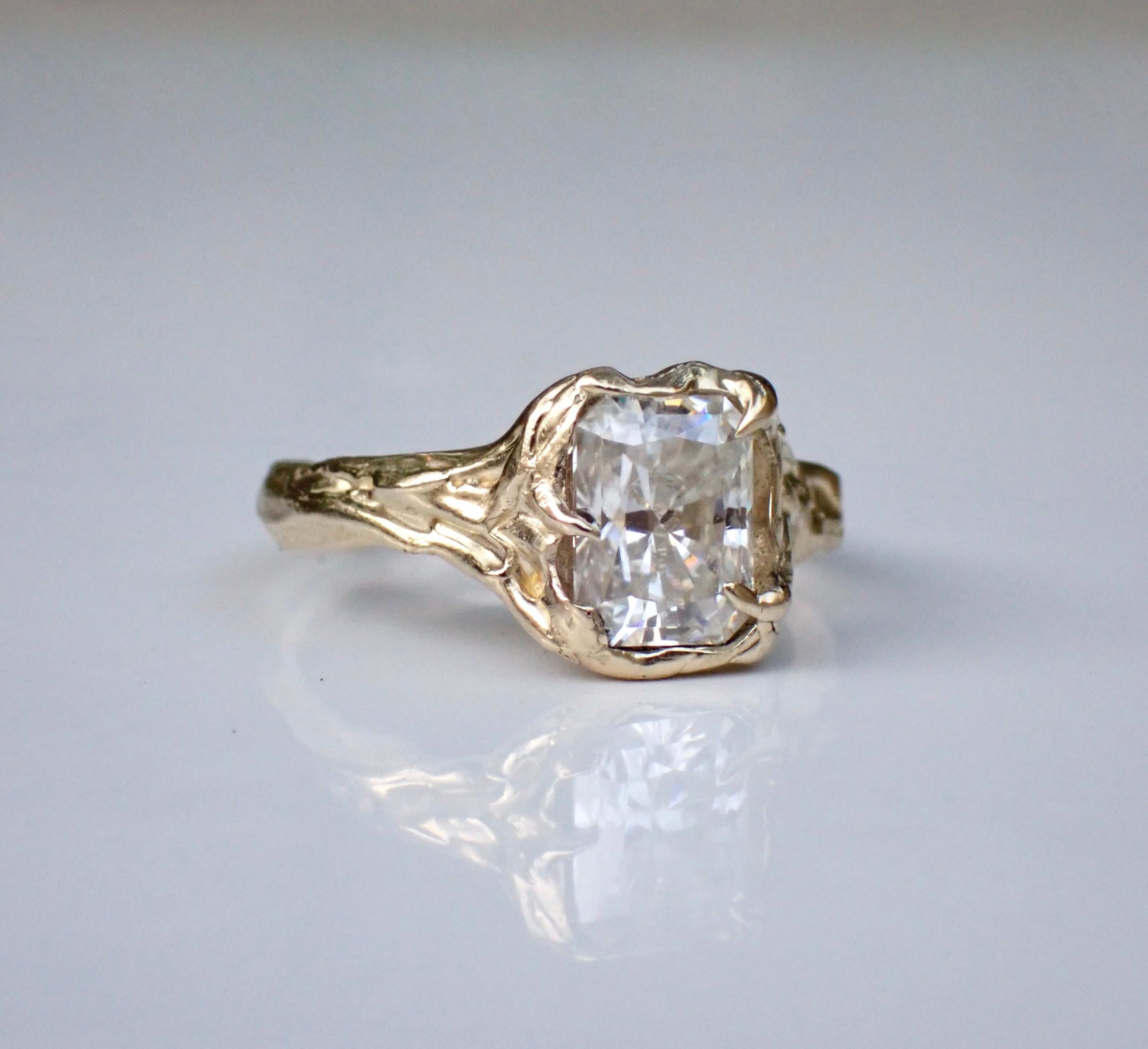AVALON • Molten Gold Diamond Engagement Ring- Radiant Cut