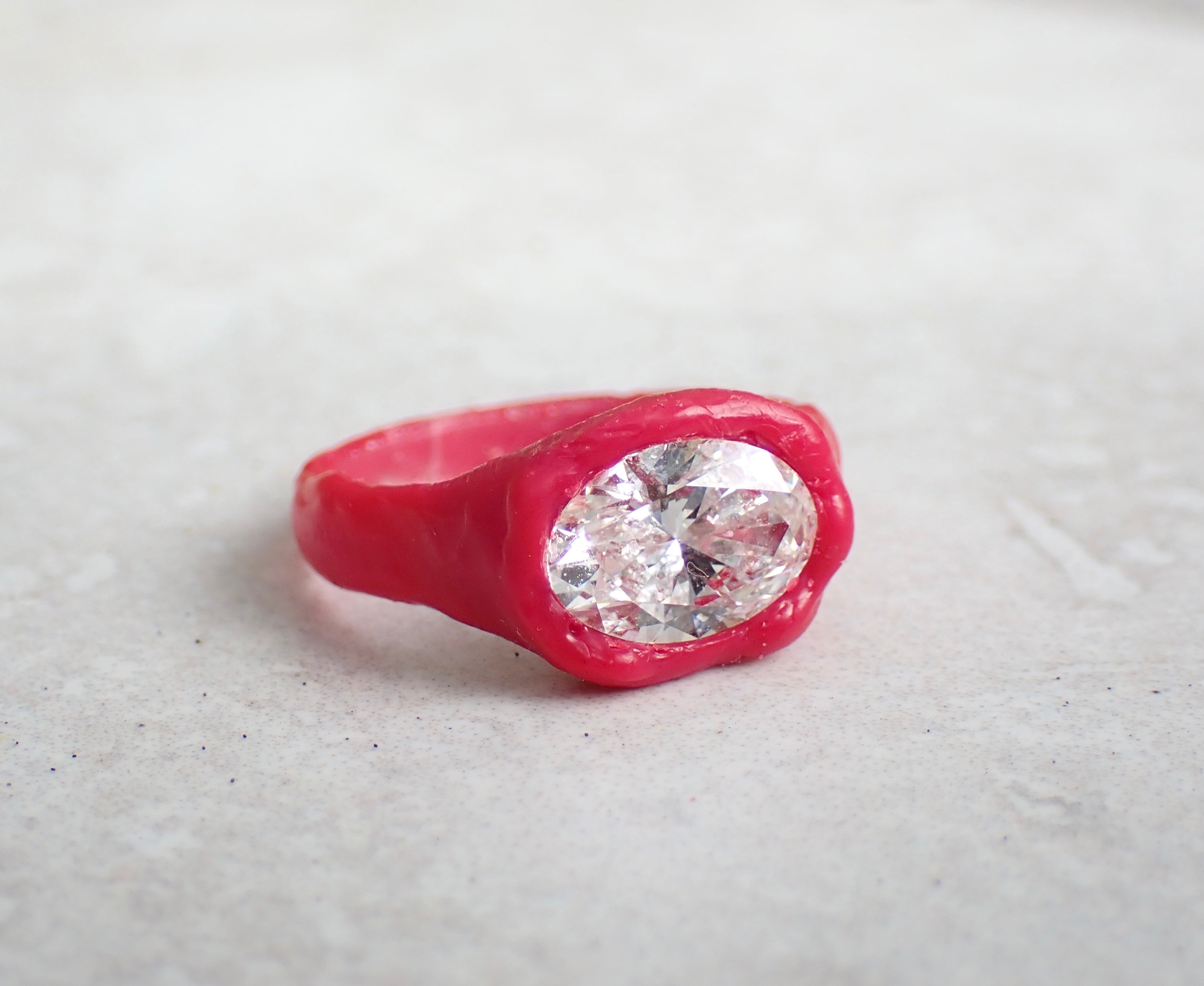 Custom Molten Gold IGI Oval Diamond Ring for Kevin