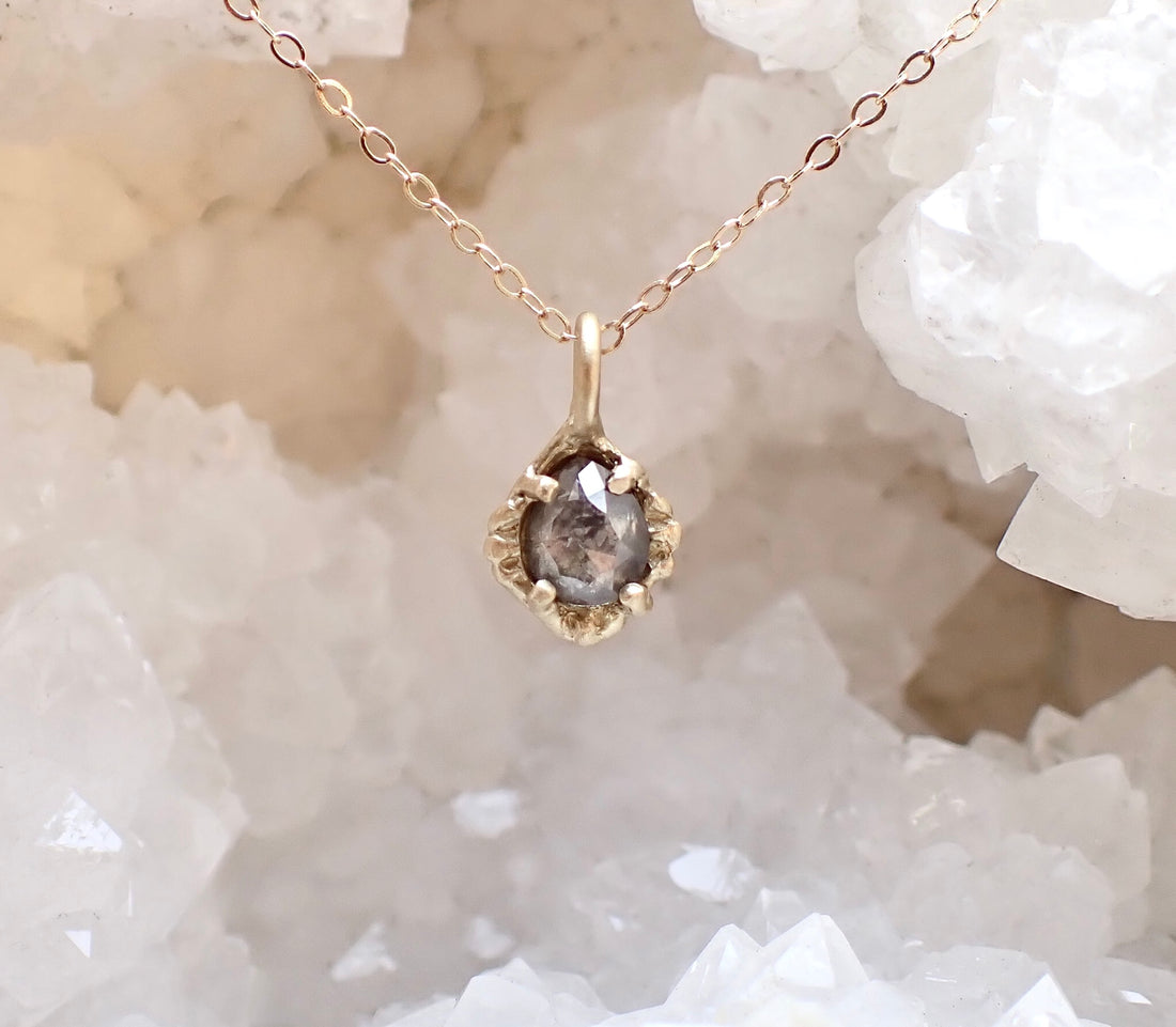 Grey Salt and Pepper Diamond Necklace