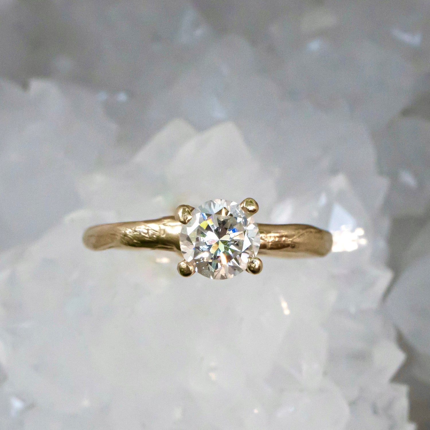 Twig and Branch Style Engagement Ring - Salt and Pepper Diamond Ring- mossNstone