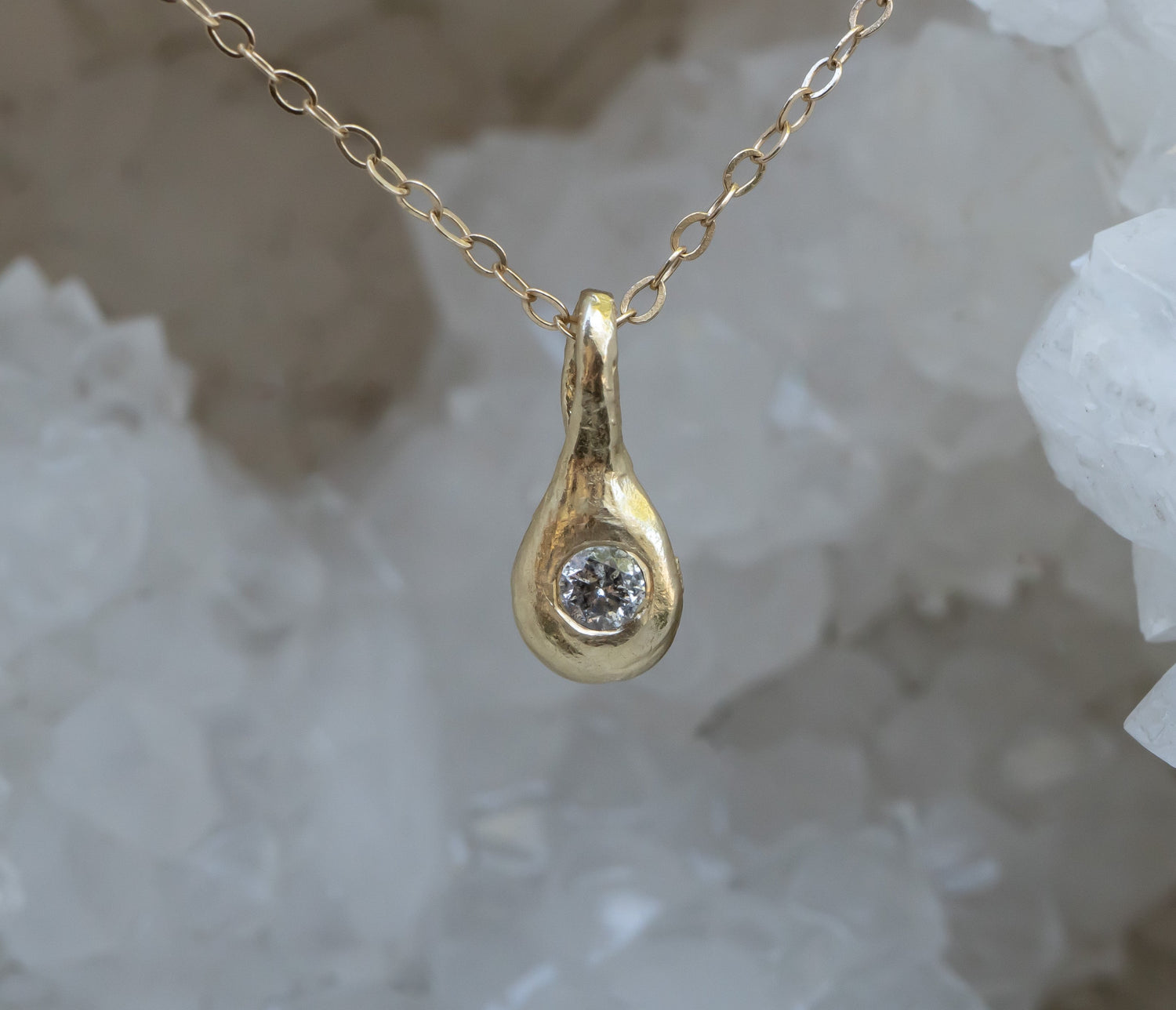 Salt and Pepper Diamond Drop Necklace