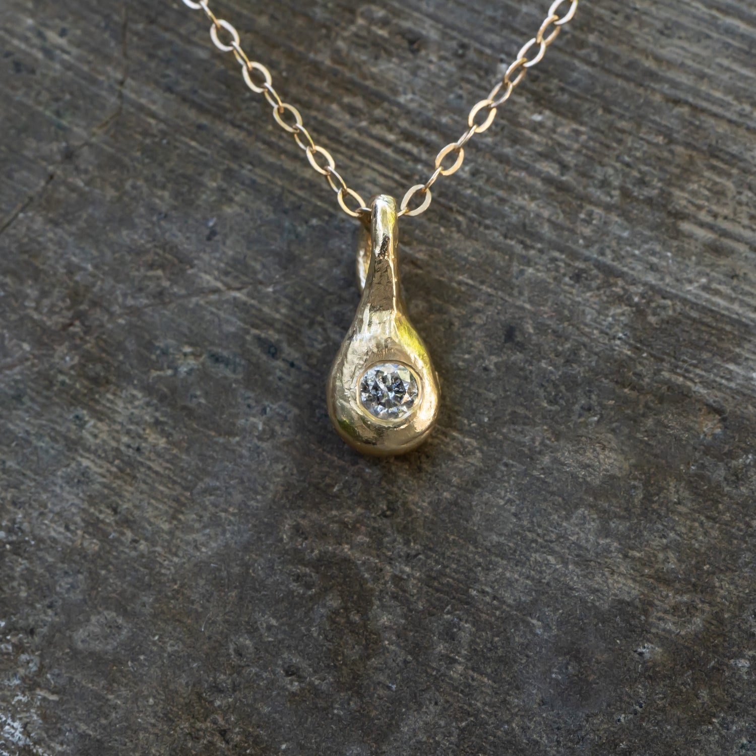 Salt and Pepper Diamond Drop Necklace