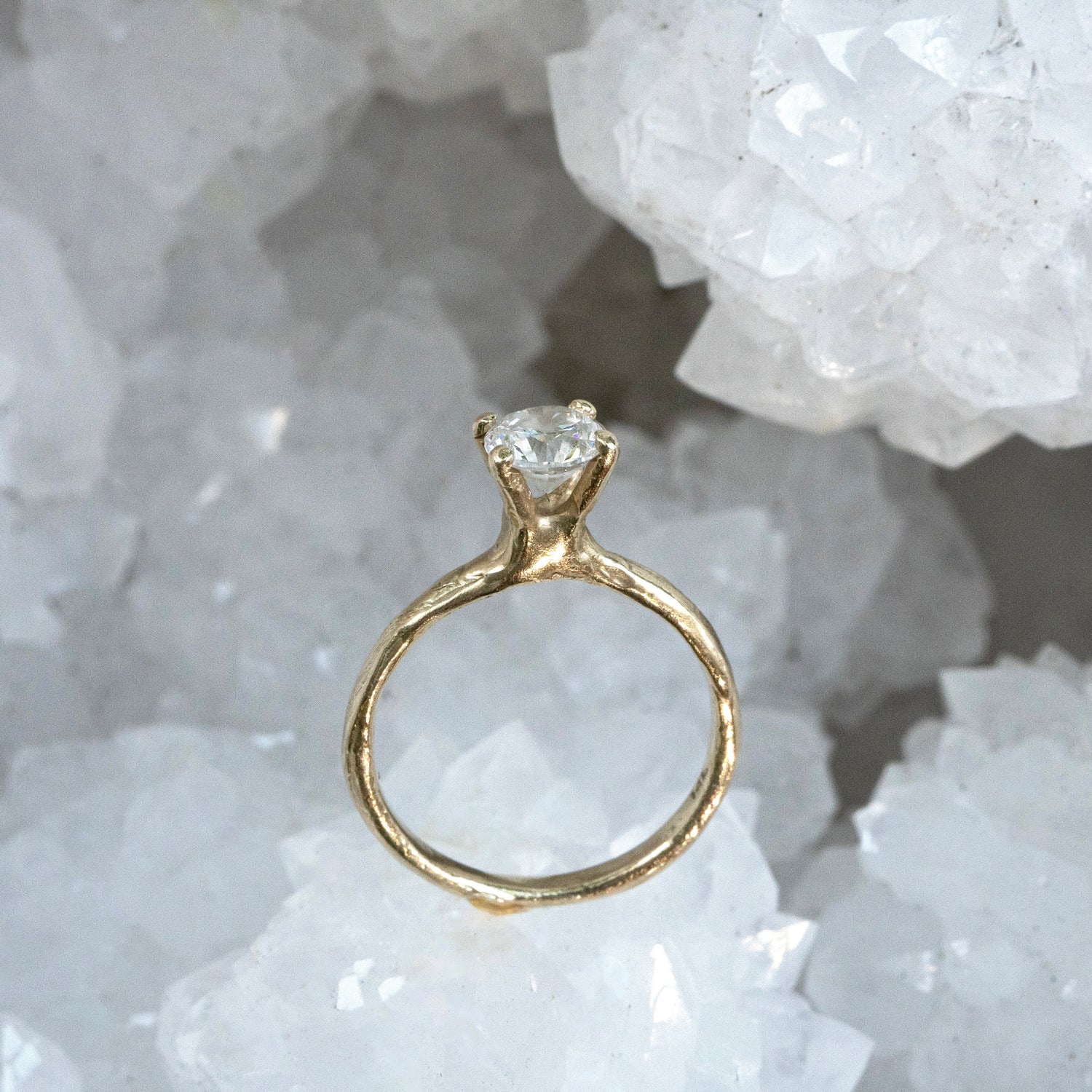 Twig and Branch Style Engagement Ring - Salt and Pepper Diamond Ring- mossNstone
