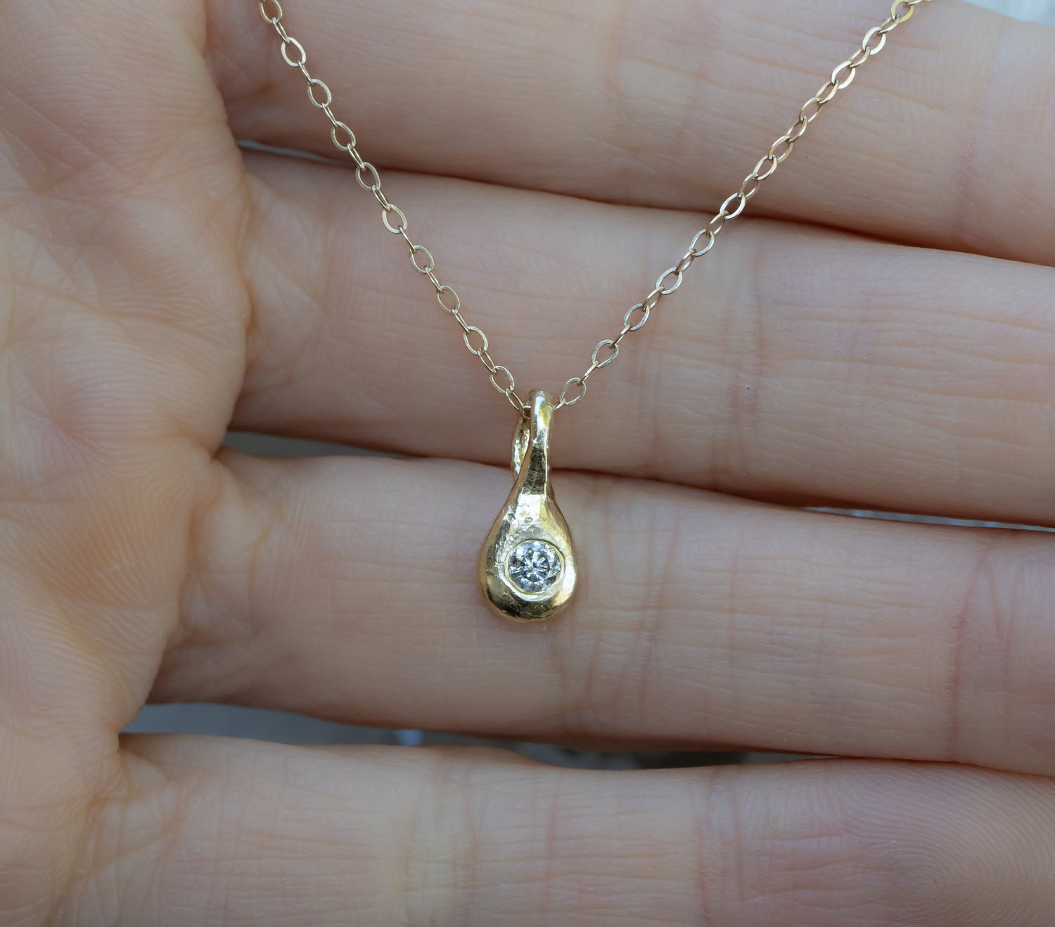 Salt and Pepper Diamond Drop Necklace
