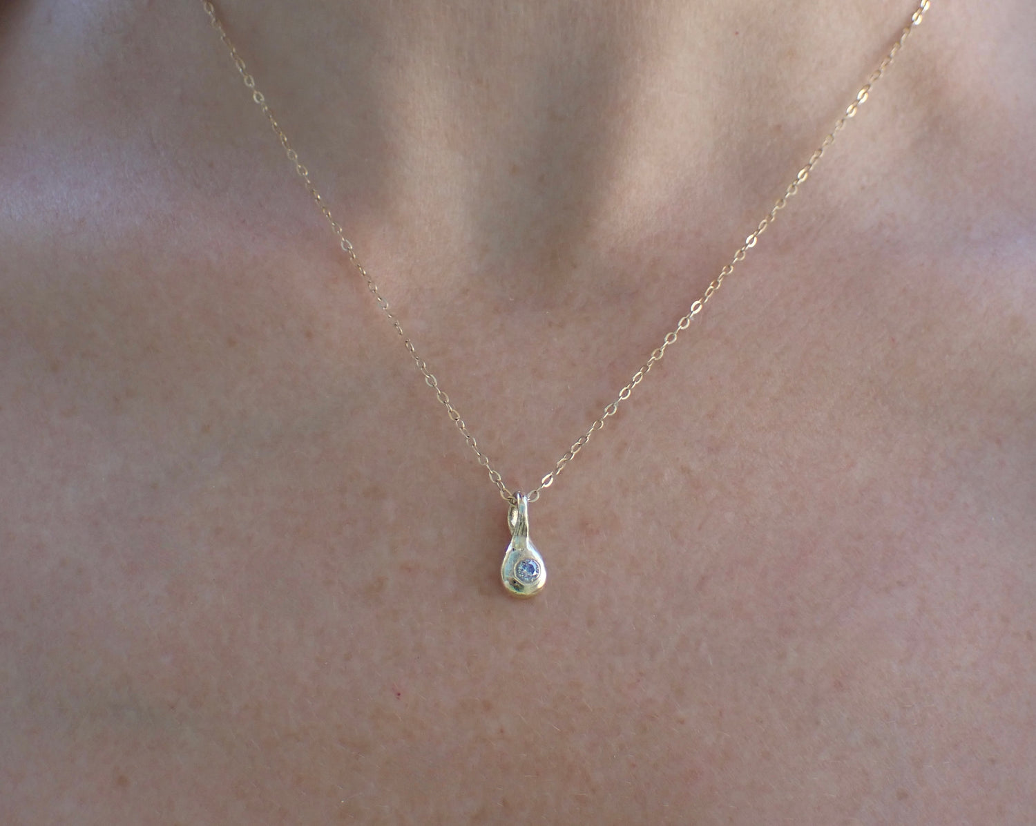Salt and Pepper Diamond Drop Necklace