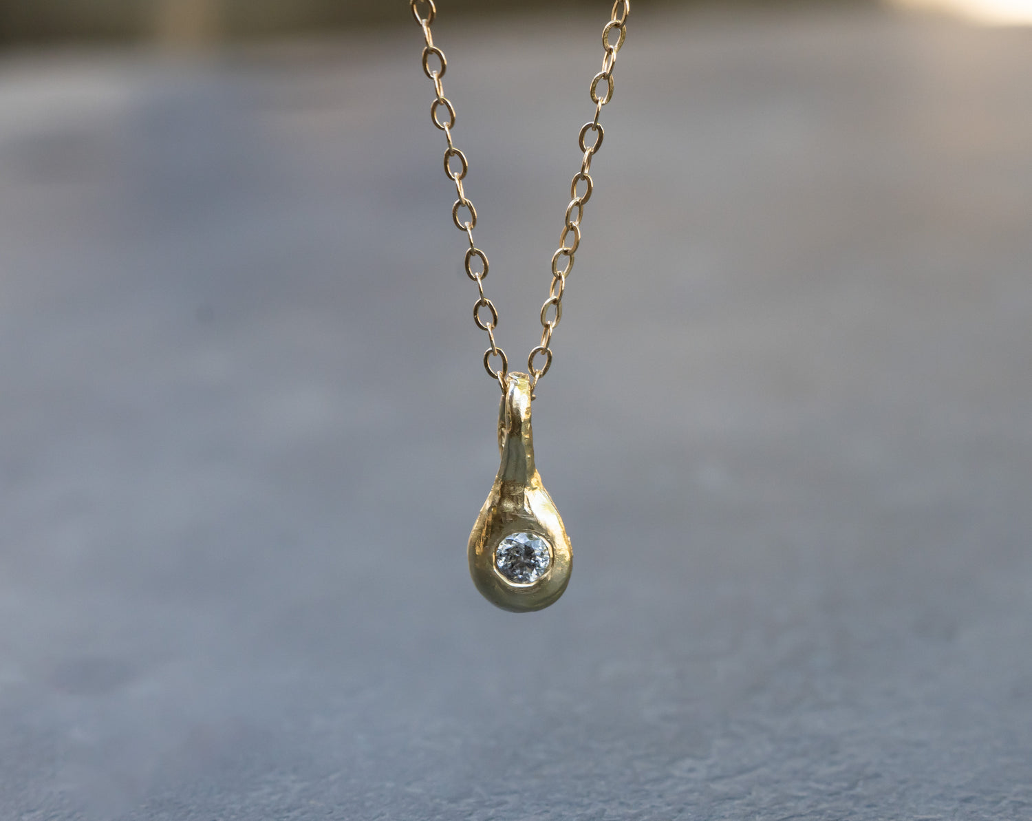 Salt and Pepper Diamond Drop Necklace