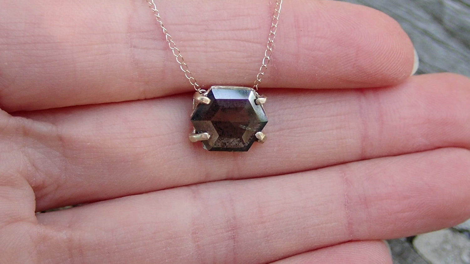Geometric 2ct Black Diamond Pendant