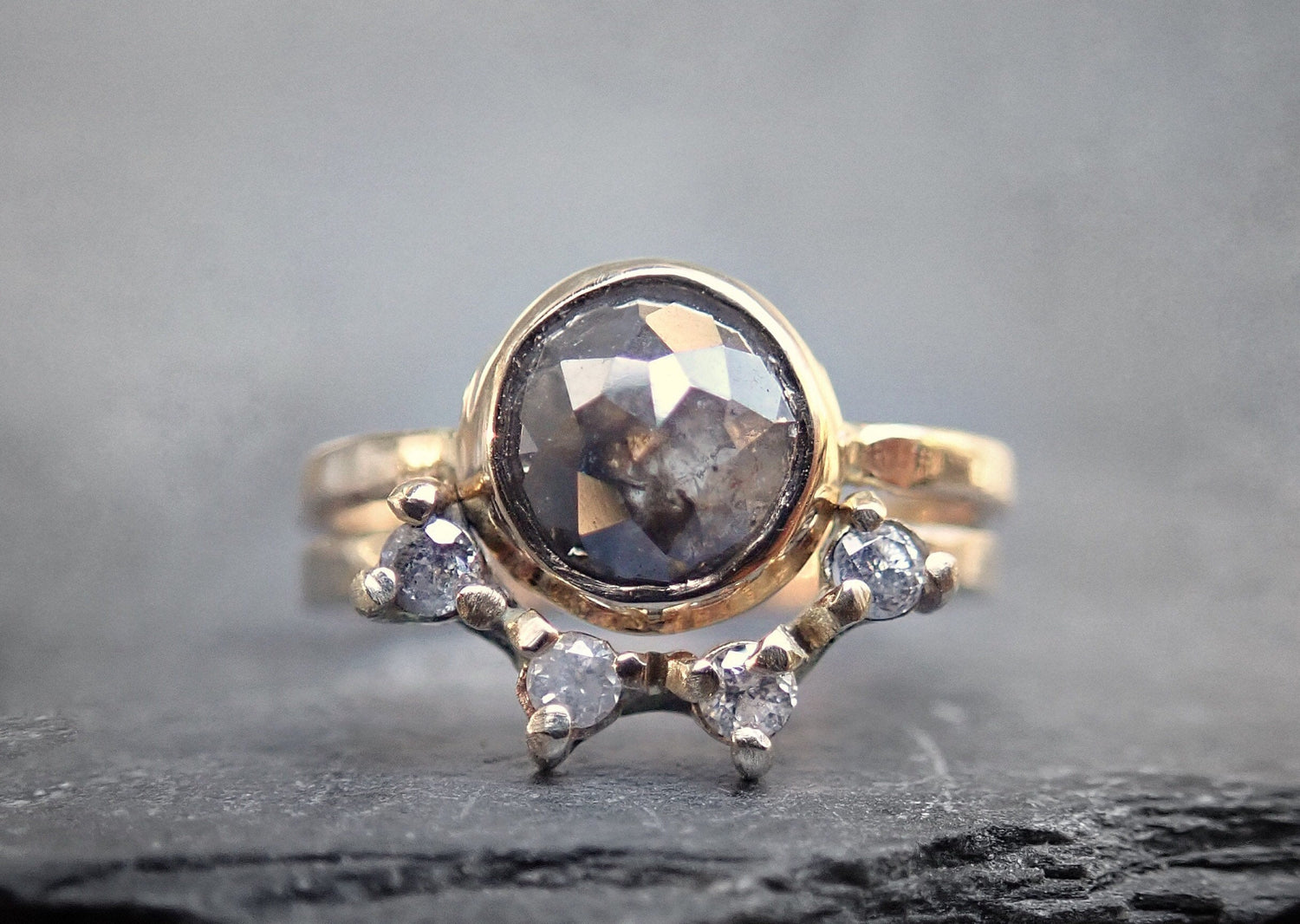 Crown Arc Diamond Ring mossNstone