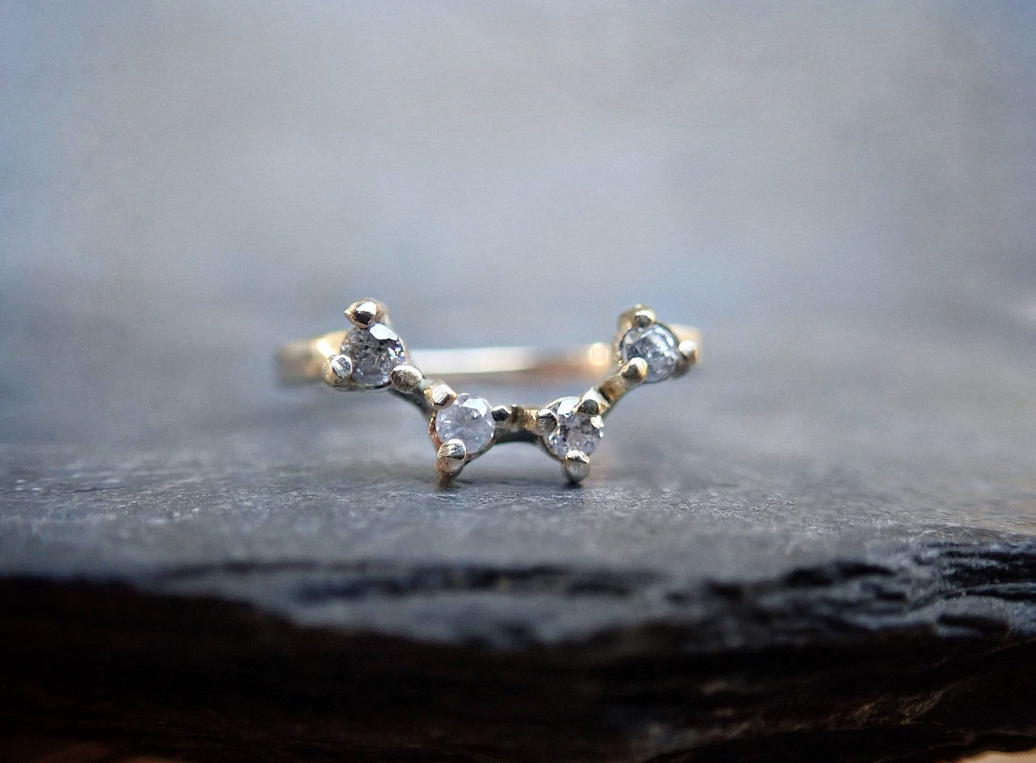 Crown Arc Diamond Ring mossNstone