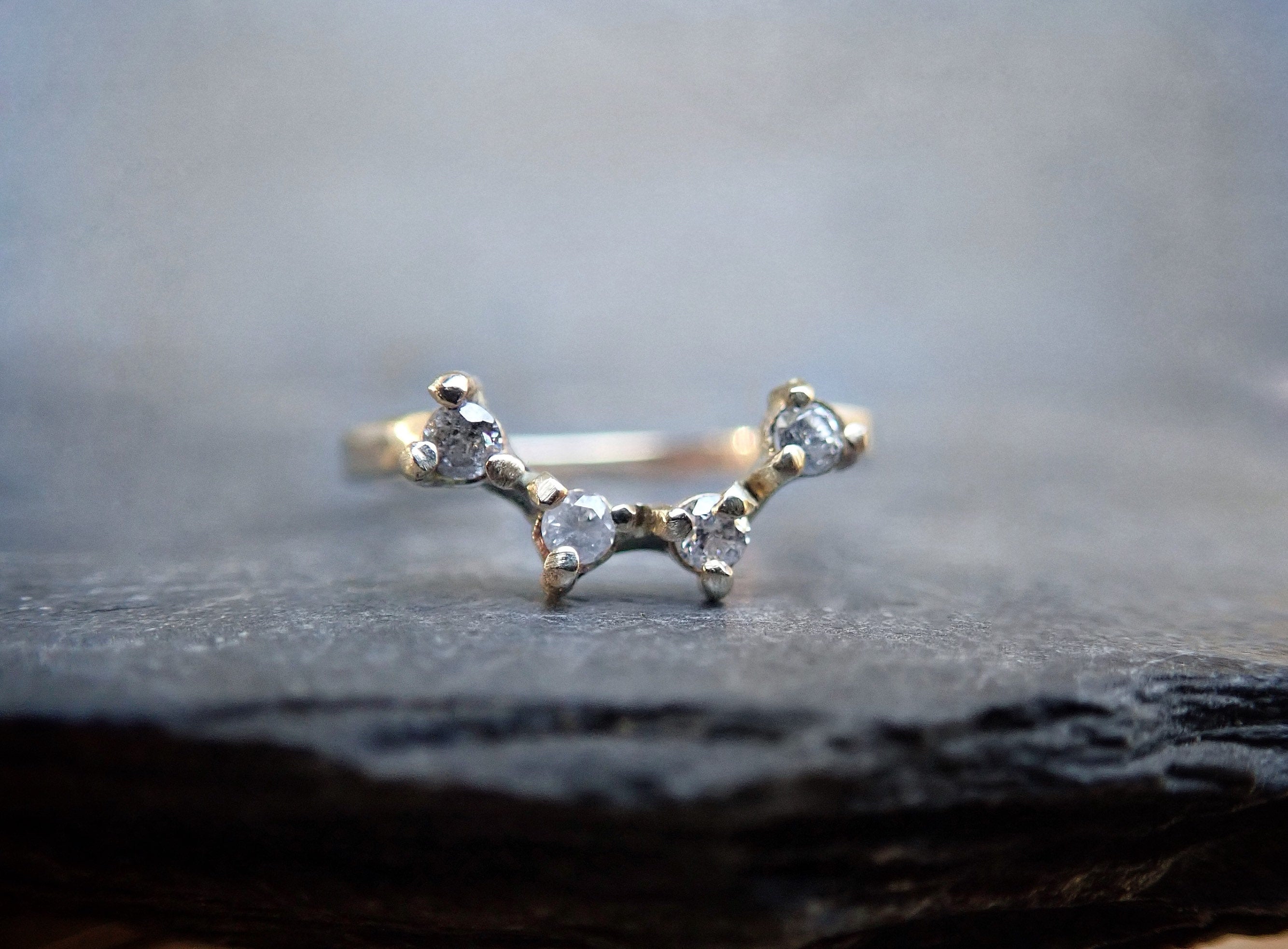 Crown Arc Diamond Ring mossNstone