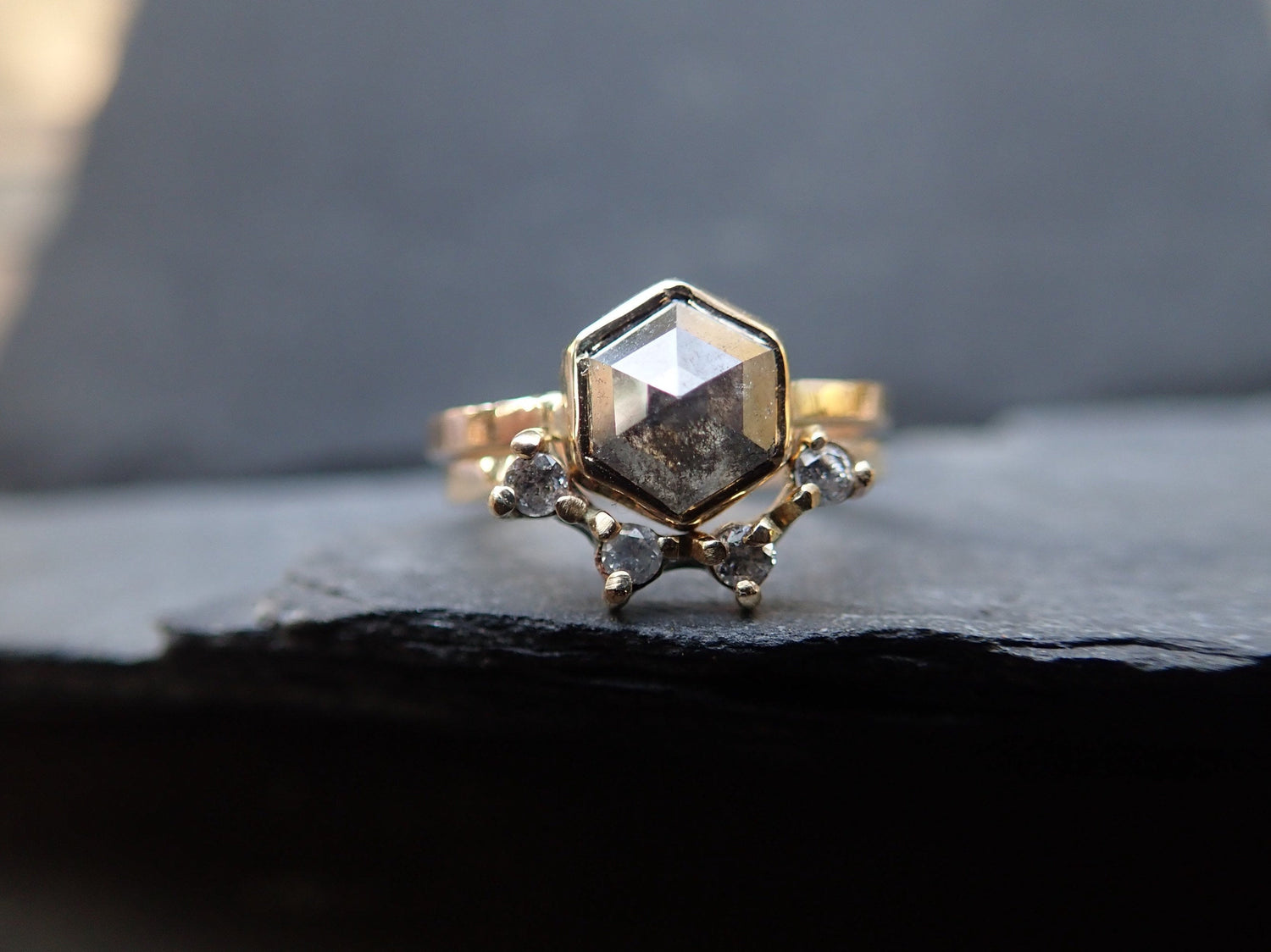 Crown Arc Diamond Ring mossNstone