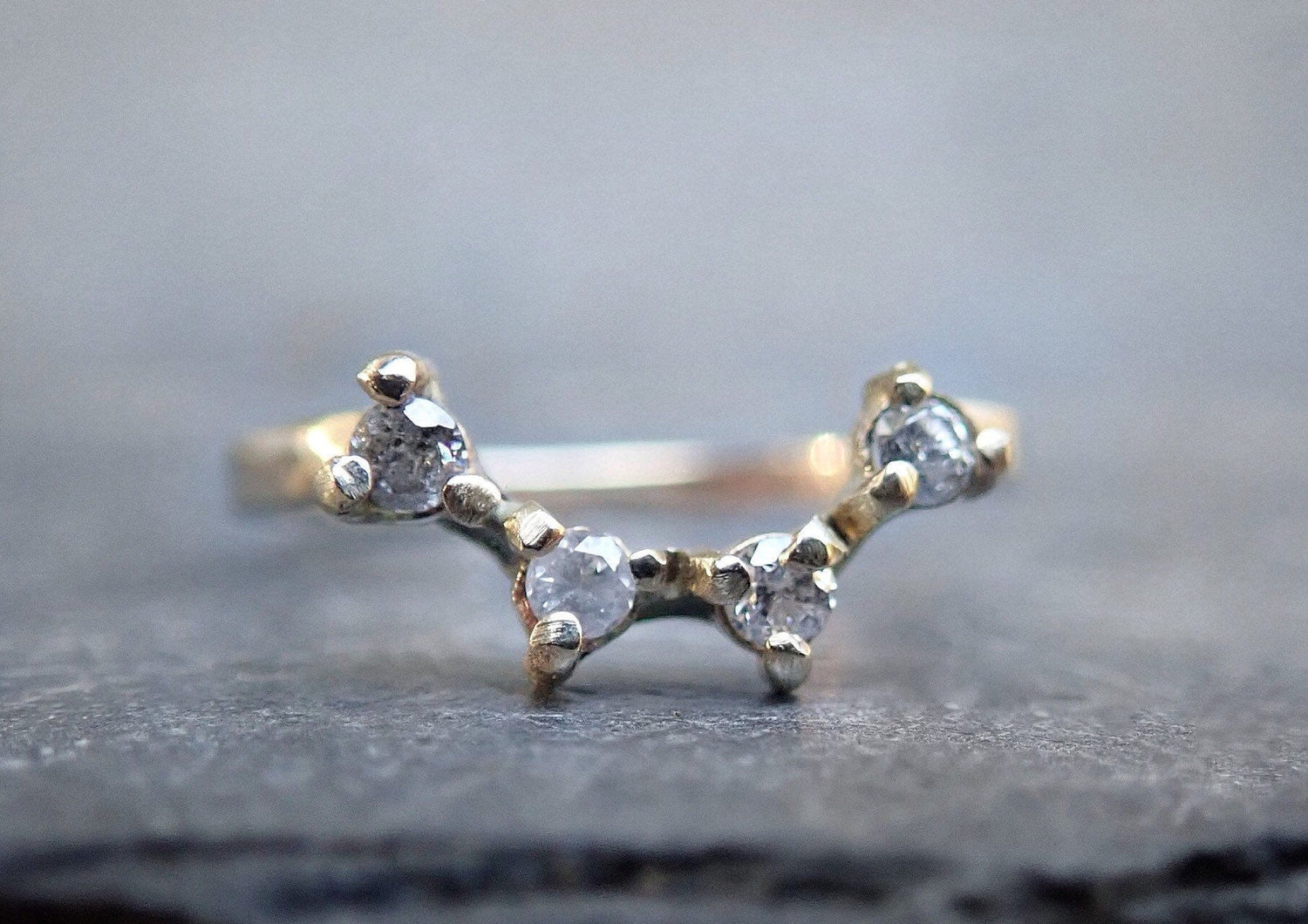 Crown Arc Diamond Ring mossNstone