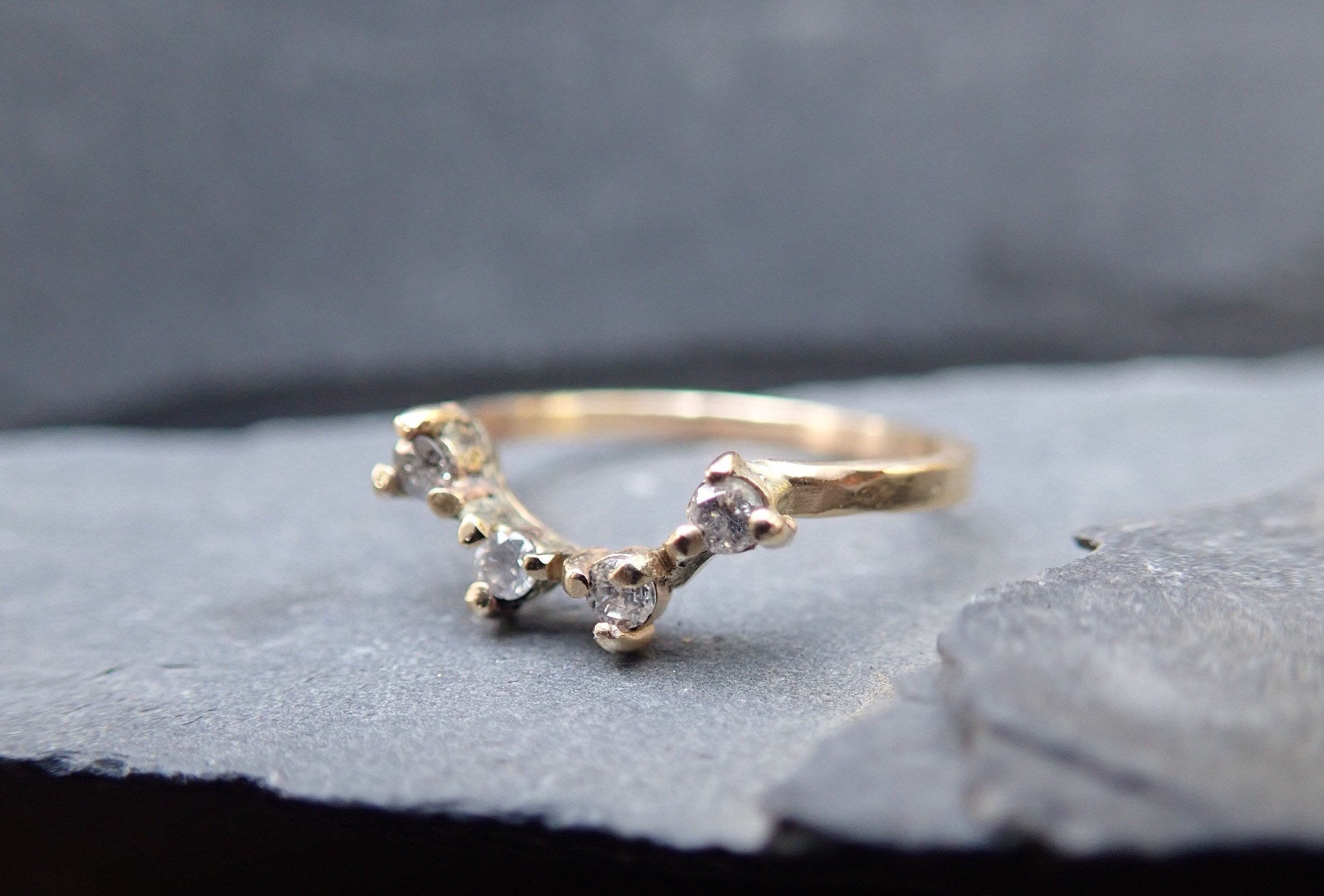 Crown Arc Diamond Ring mossNstone