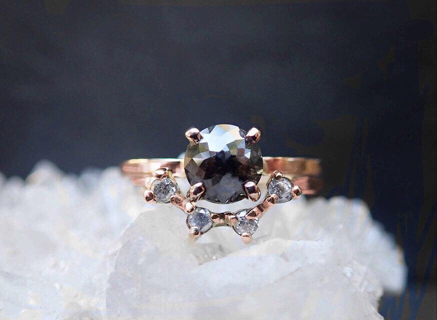 Crown Arc Diamond Ring mossNstone