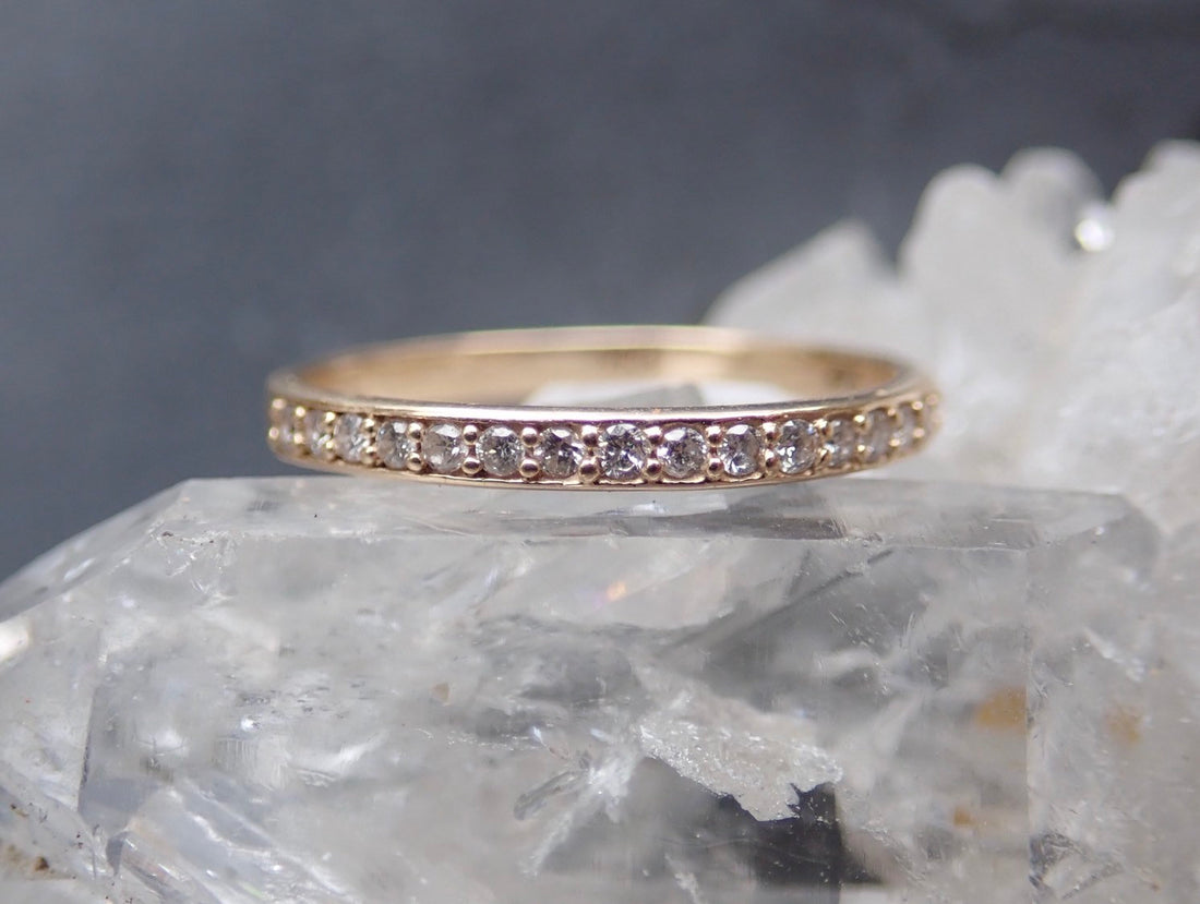 Half Eternity Band - Salt and Pepper Diamond Ring- mossNstone