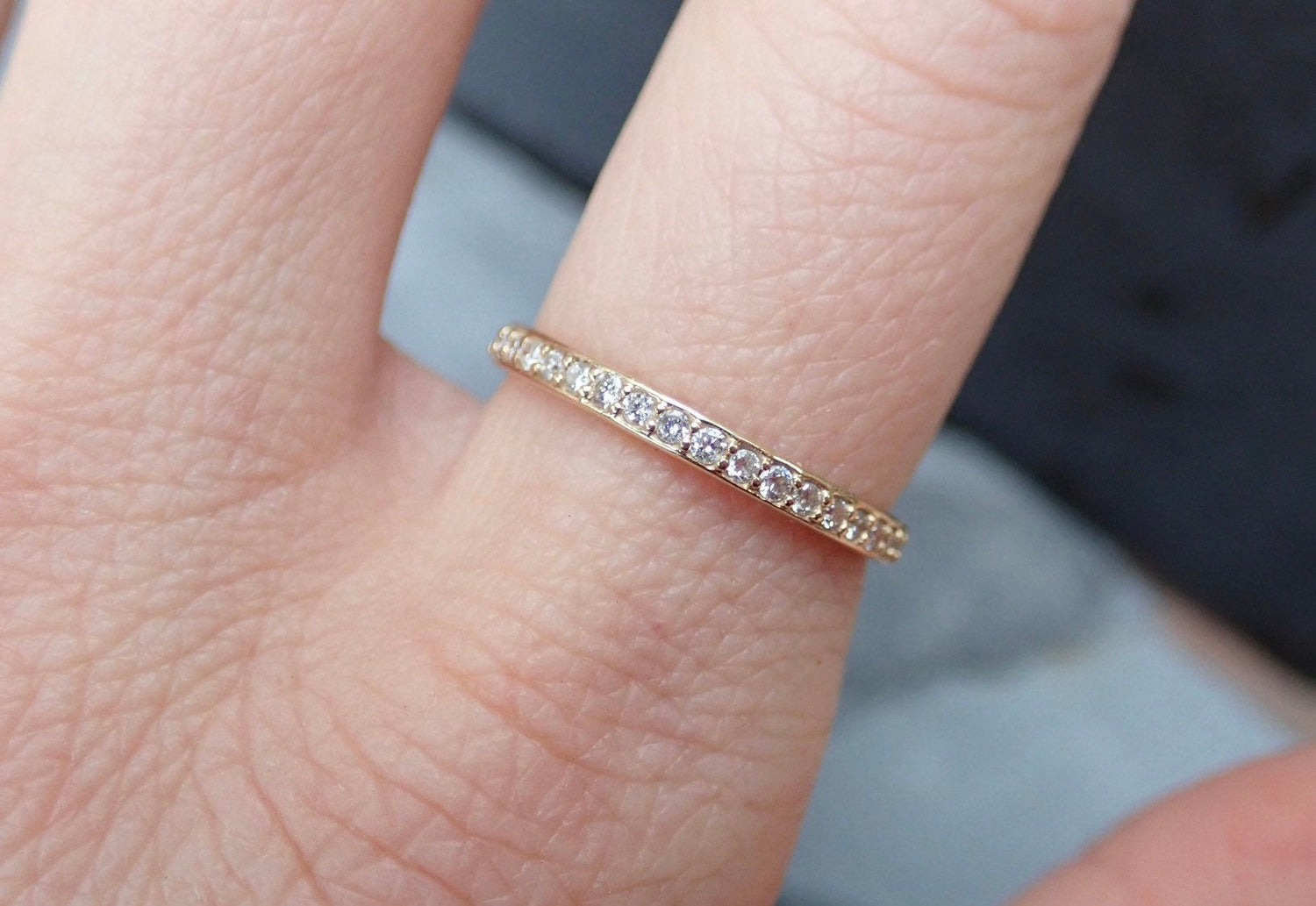 Half Eternity Band - Salt and Pepper Diamond Ring- mossNstone