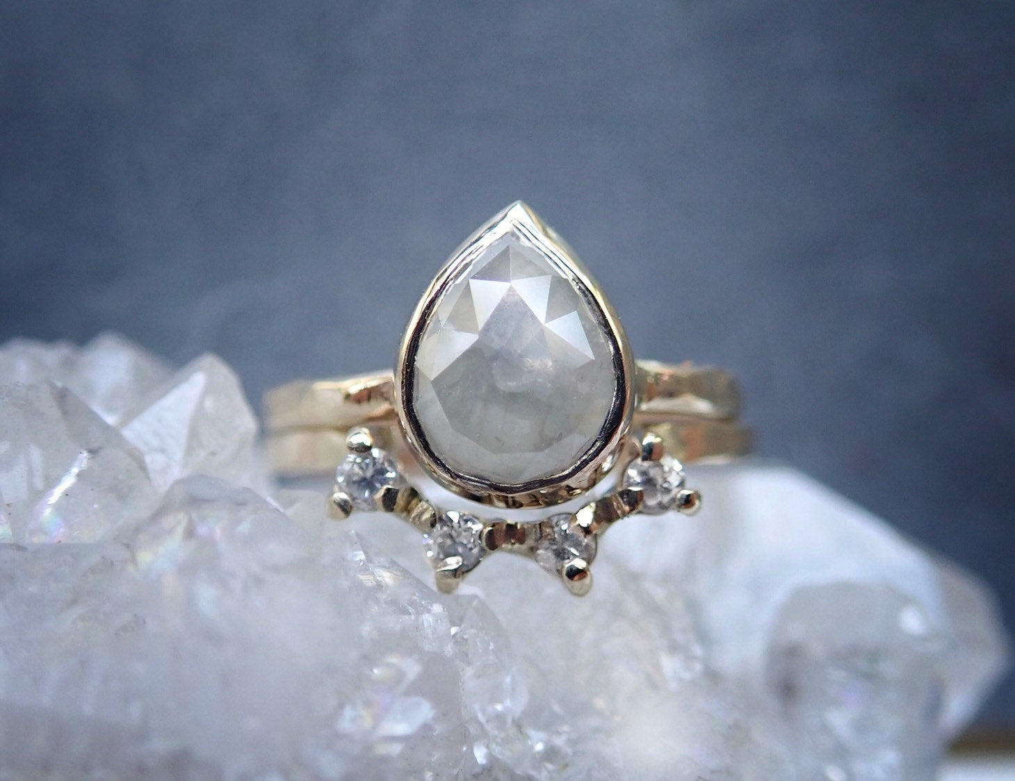 Crown Arc Diamond Ring mossNstone