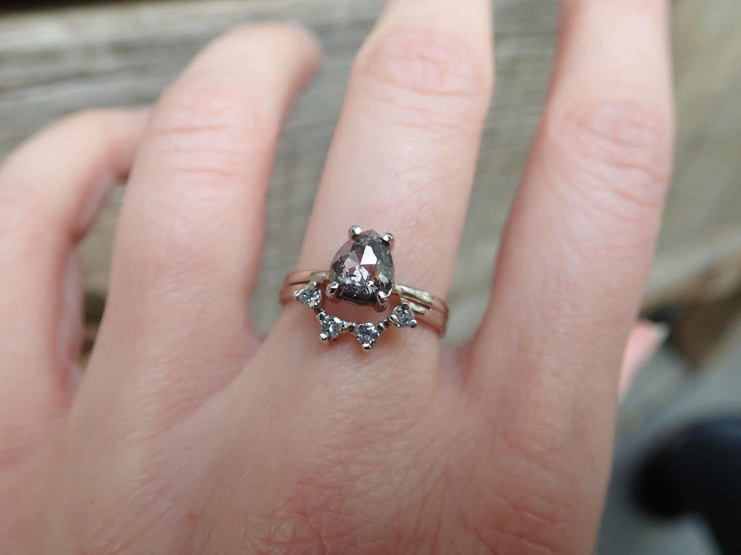 Crown Arc Diamond Ring mossNstone