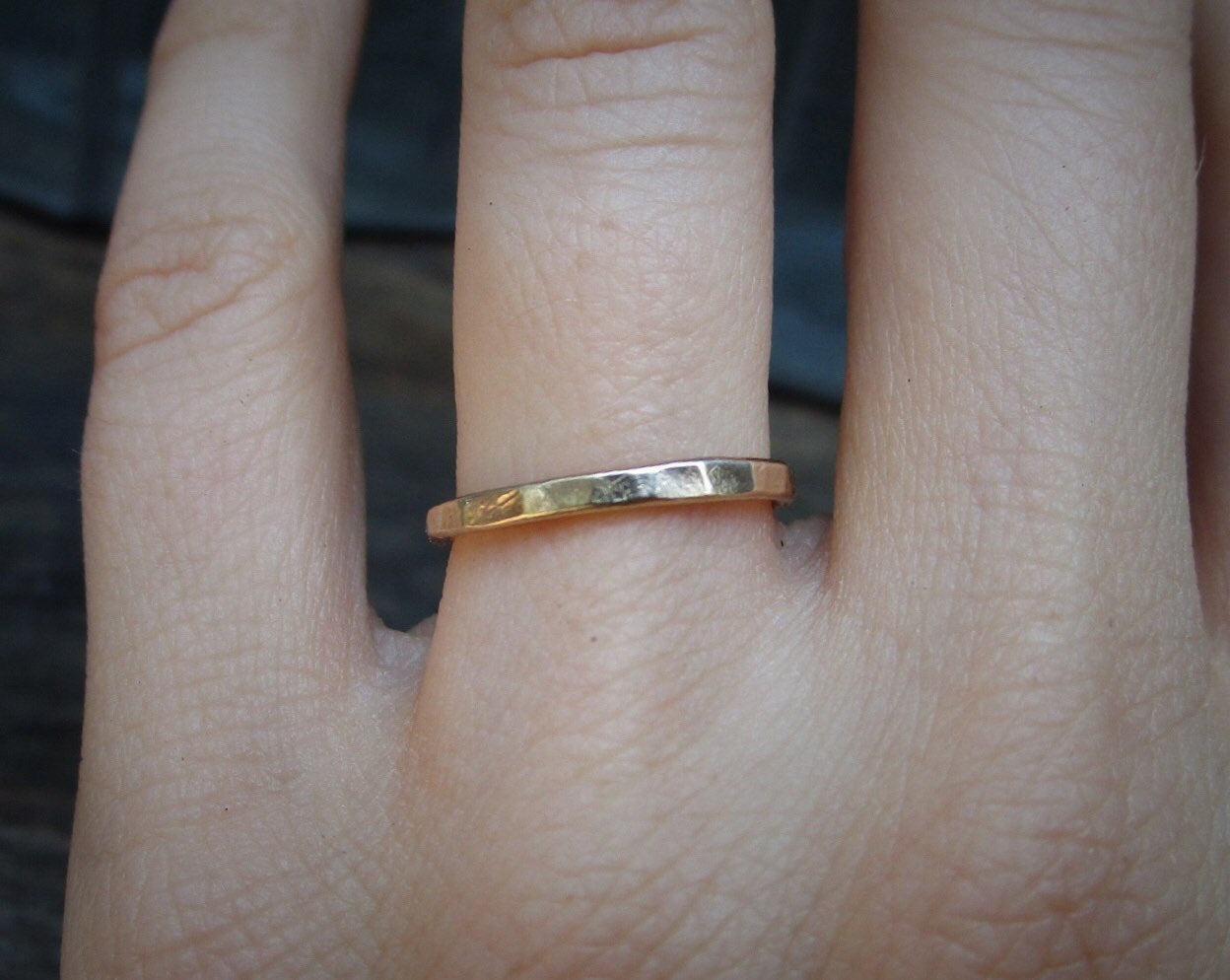 Hammered Band - Salt and Pepper Diamond Ring- mossNstone