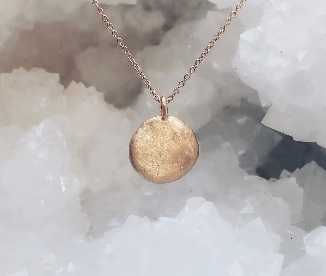 Solid Gold Handmade Coin Pendant - mossNstone