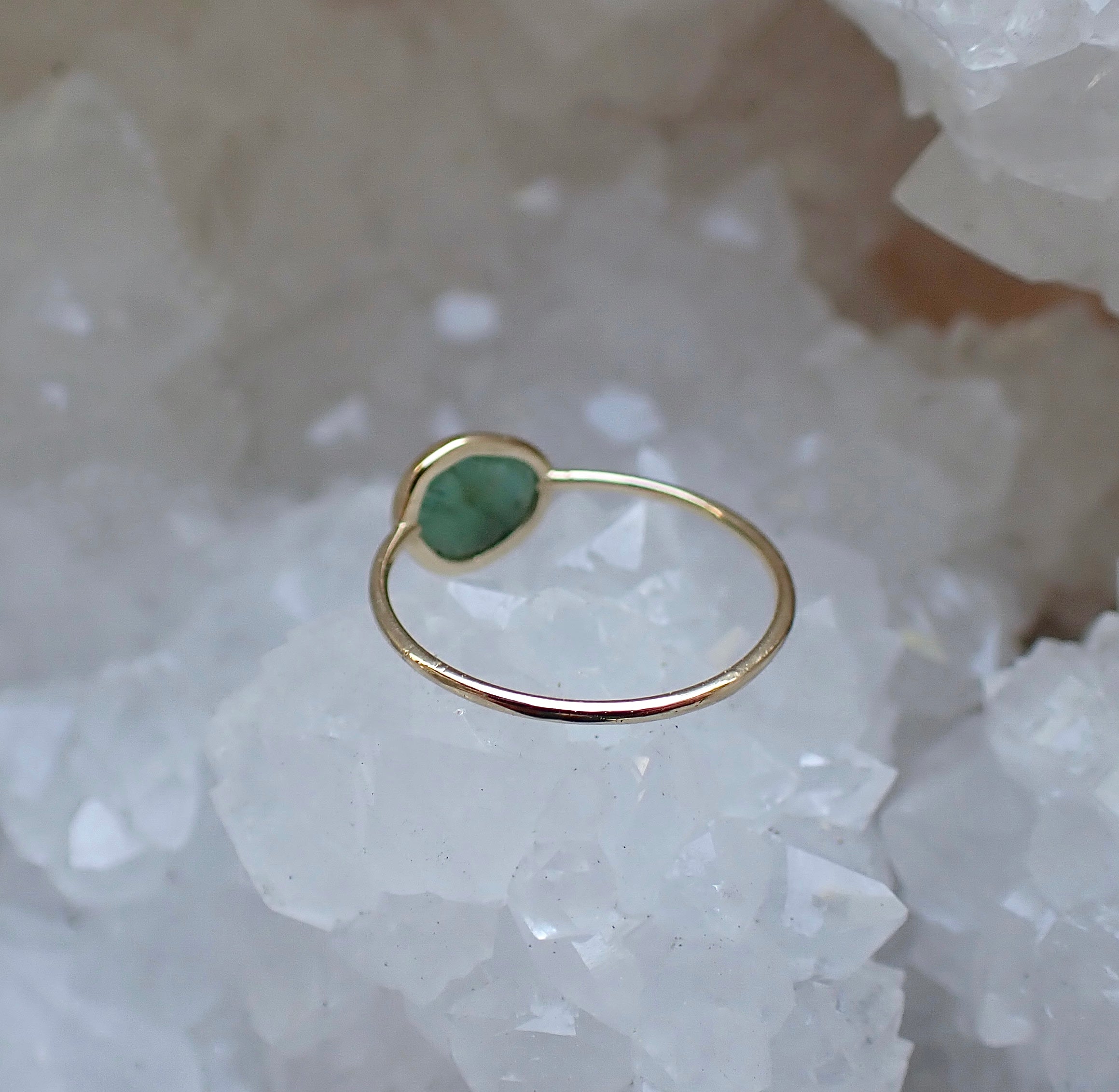 Custom Gemstone Stacking Ring, Solid 14k: Select your Stone - mossNstone