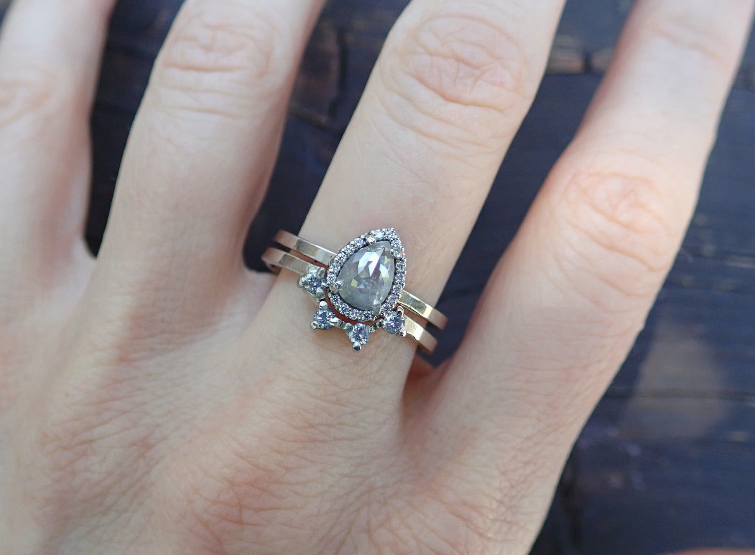 Crown Arc Diamond Ring mossNstone