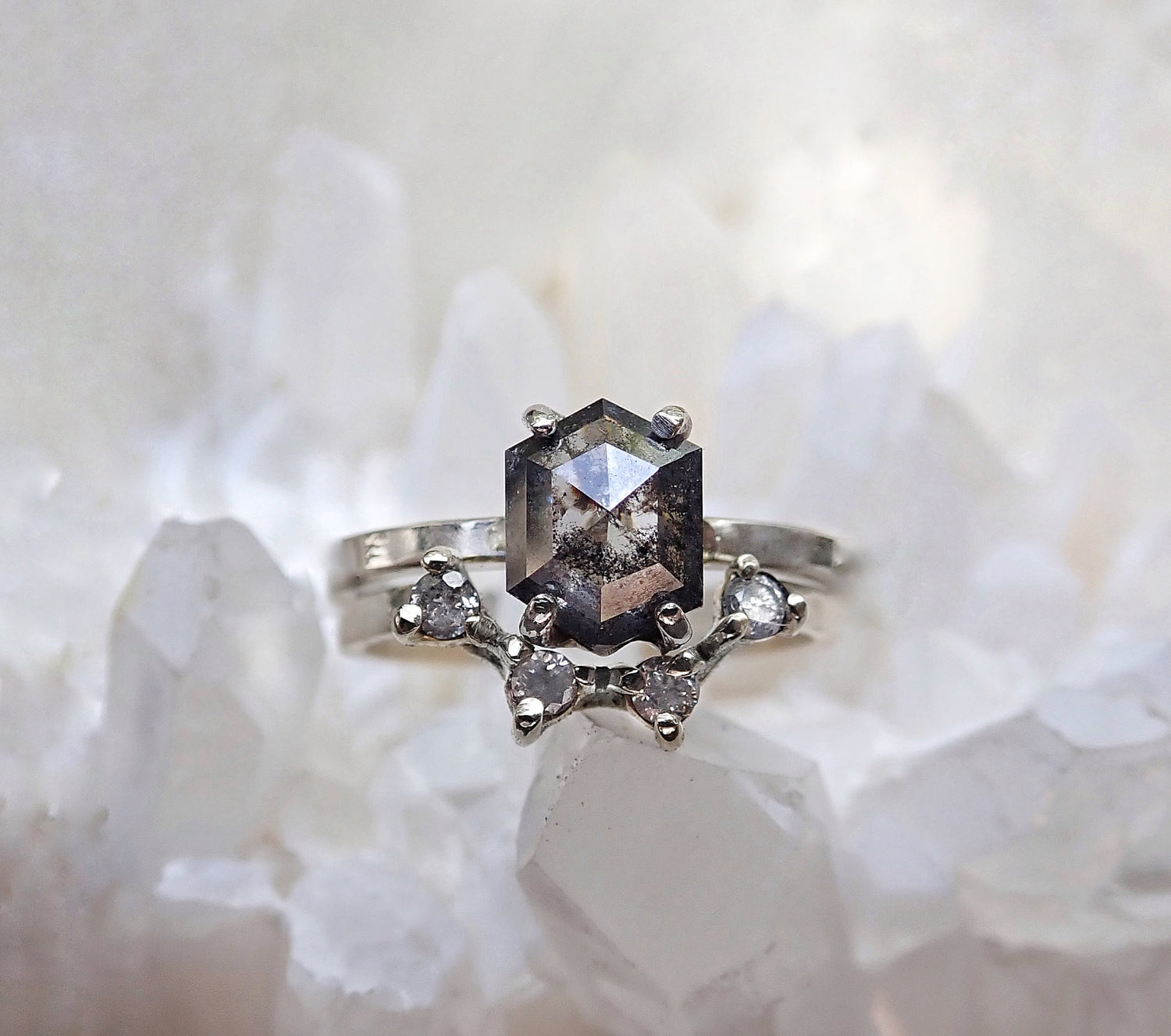 Crown Arc Diamond Ring mossNstone