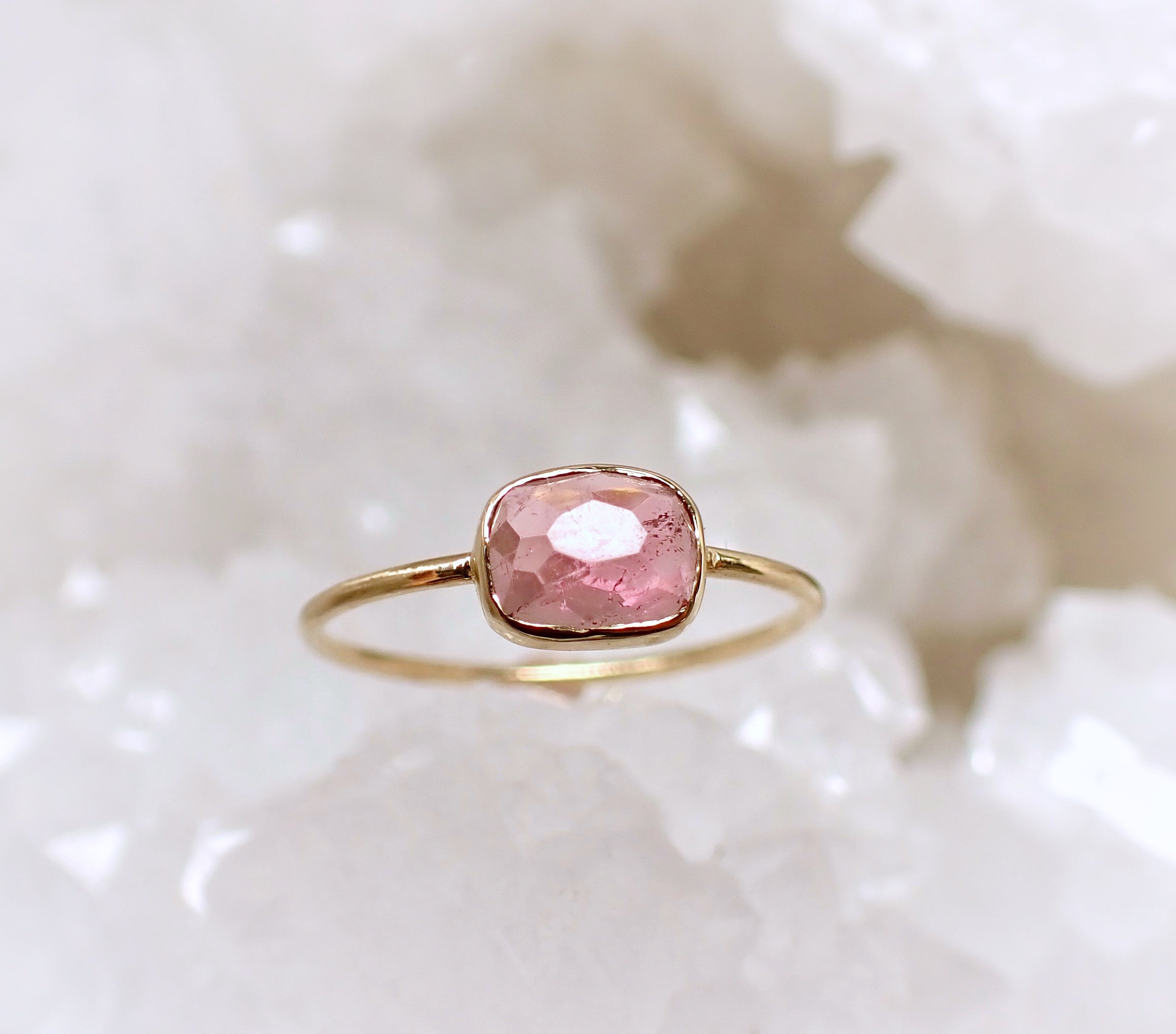 Custom Gemstone Stacking Ring, Solid 14k: Select your Stone - mossNstone