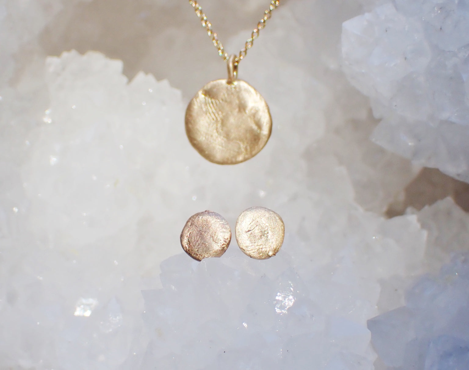 Simple Solid 14k Organic Gold Studs - mossNstone
