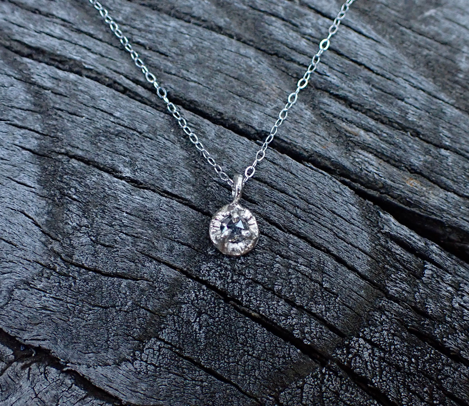 Salt and Pepper Diamond Pendant - mossNstone