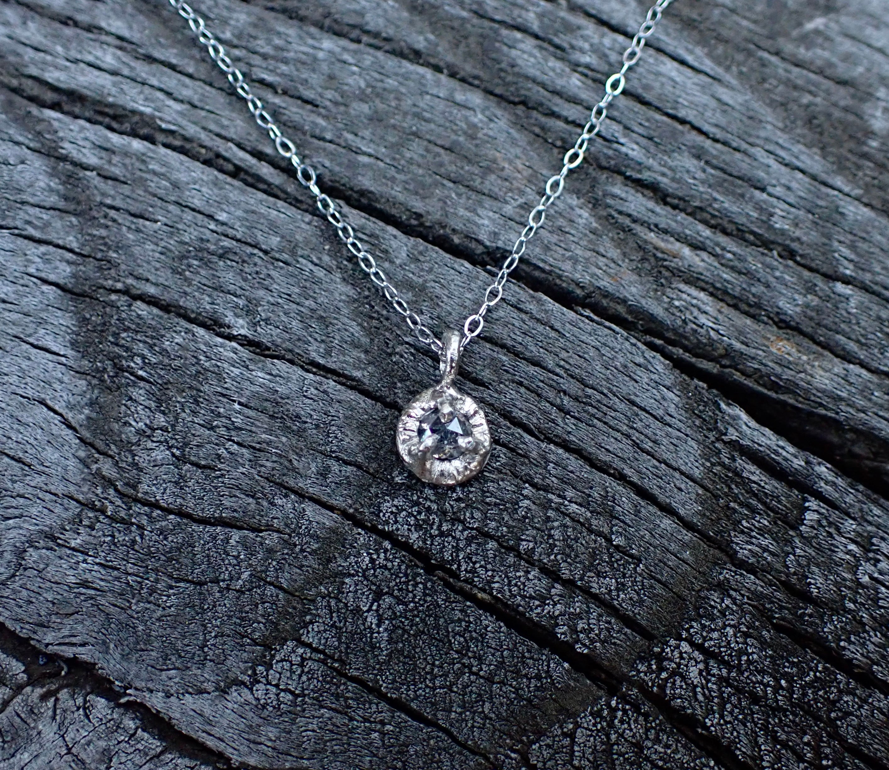 Salt and Pepper Diamond Pendant - mossNstone