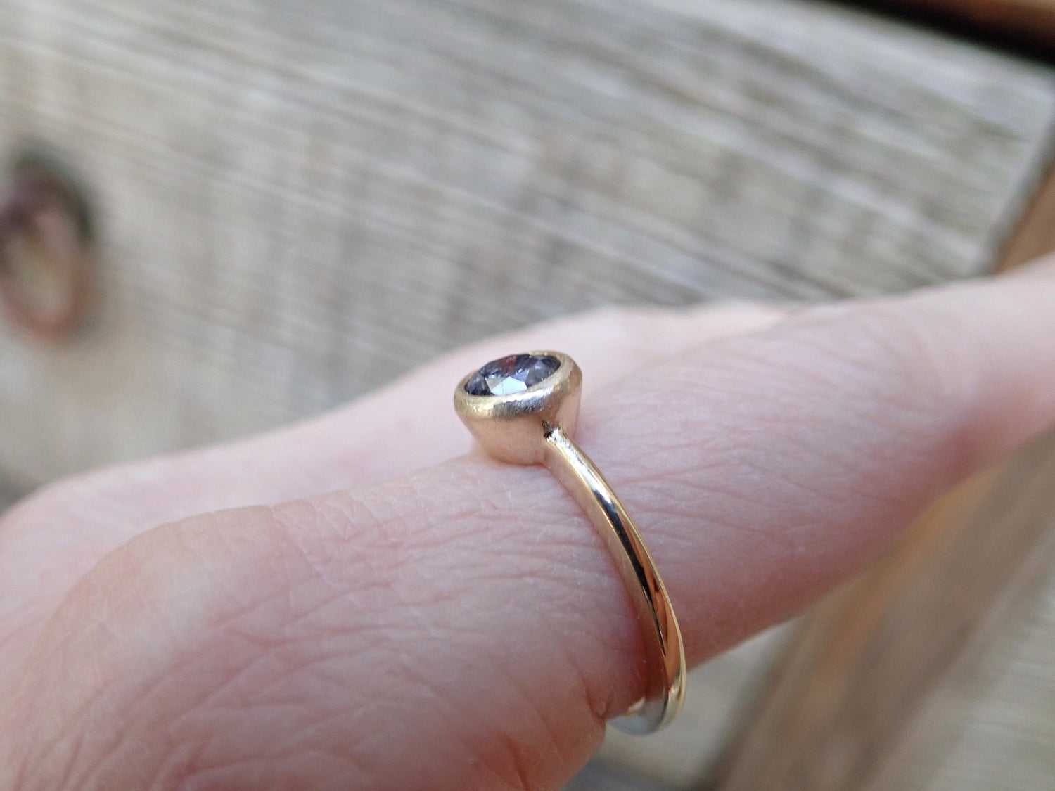 Custom: Brilliant Cut Salt and Pepper Diamond Engagement Ring mossNstone