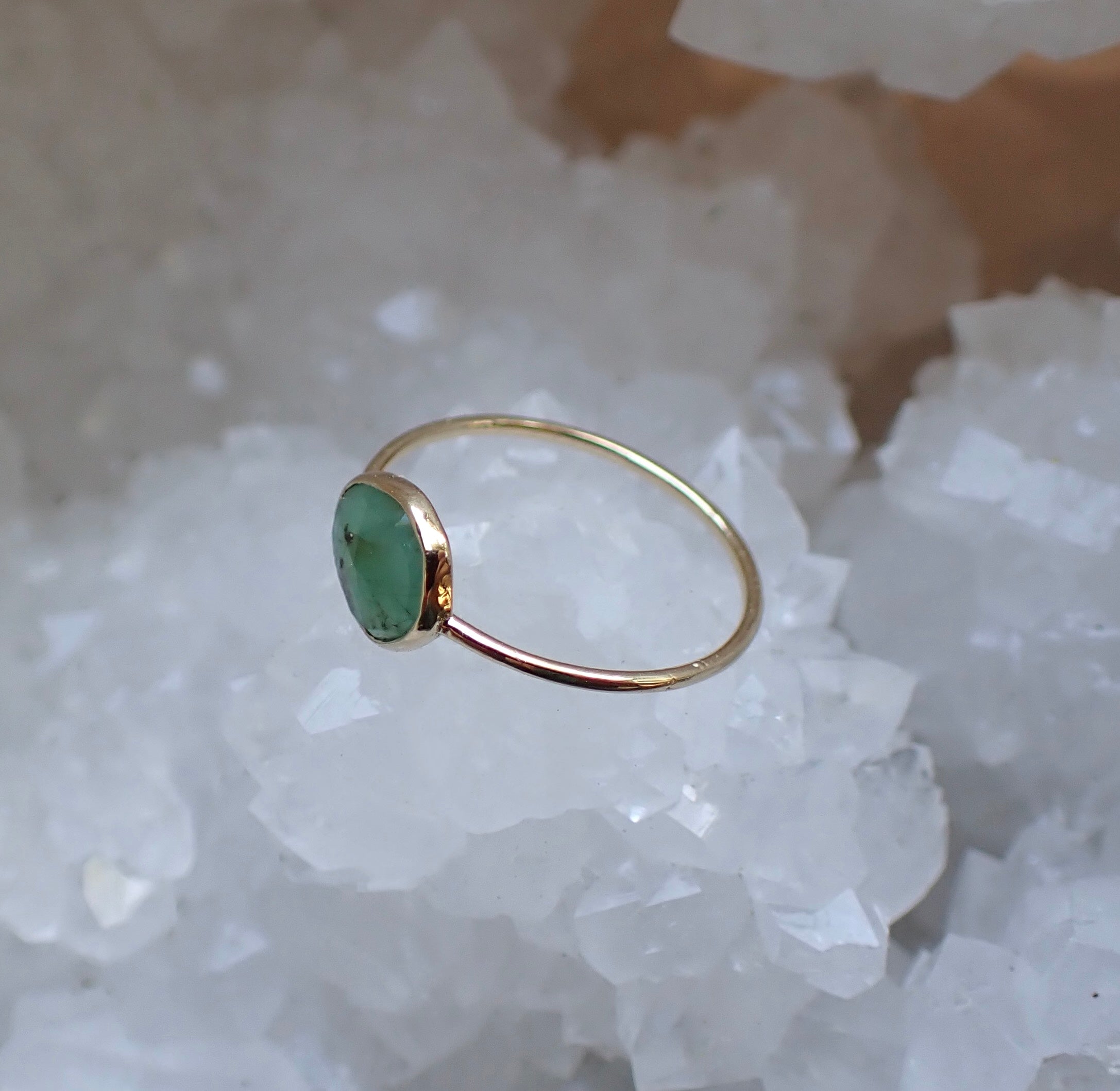 Custom Gemstone Stacking Ring, Solid 14k: Select your Stone - mossNstone