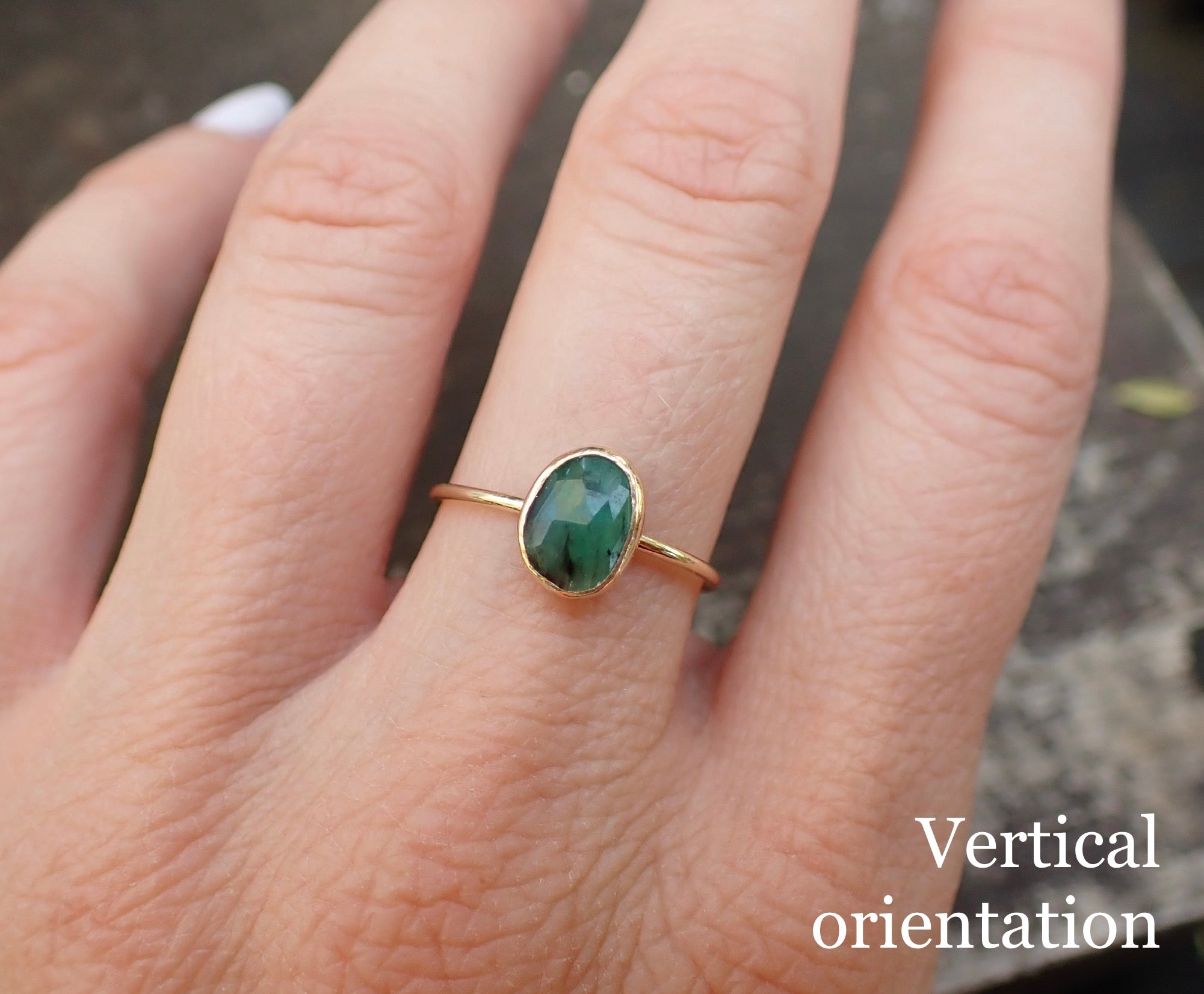 Custom Gemstone Stacking Ring, Solid 14k: Select your Stone - mossNstone