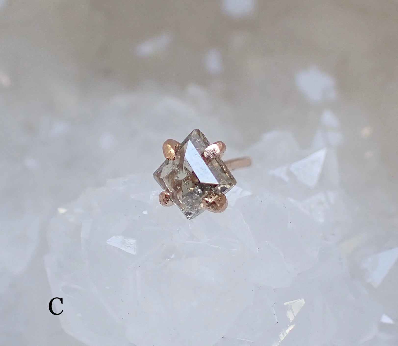 Salt and Pepper Diamond Stud Singles - Salt and Pepper Diamond Ring- mossNstone