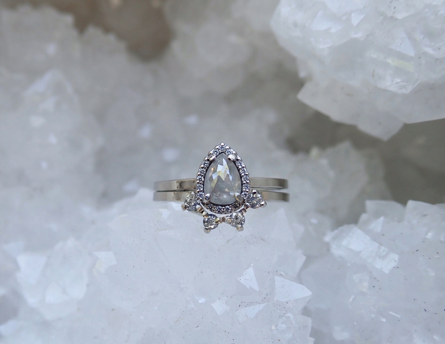 Crown Arc Diamond Ring mossNstone