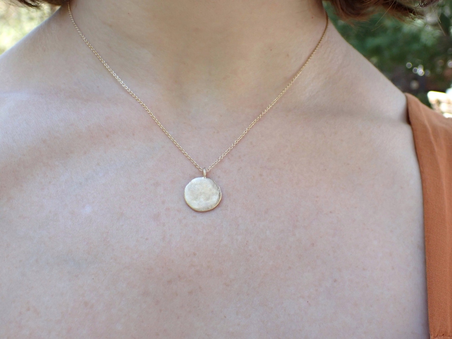 Solid Gold Handmade Coin Pendant - mossNstone