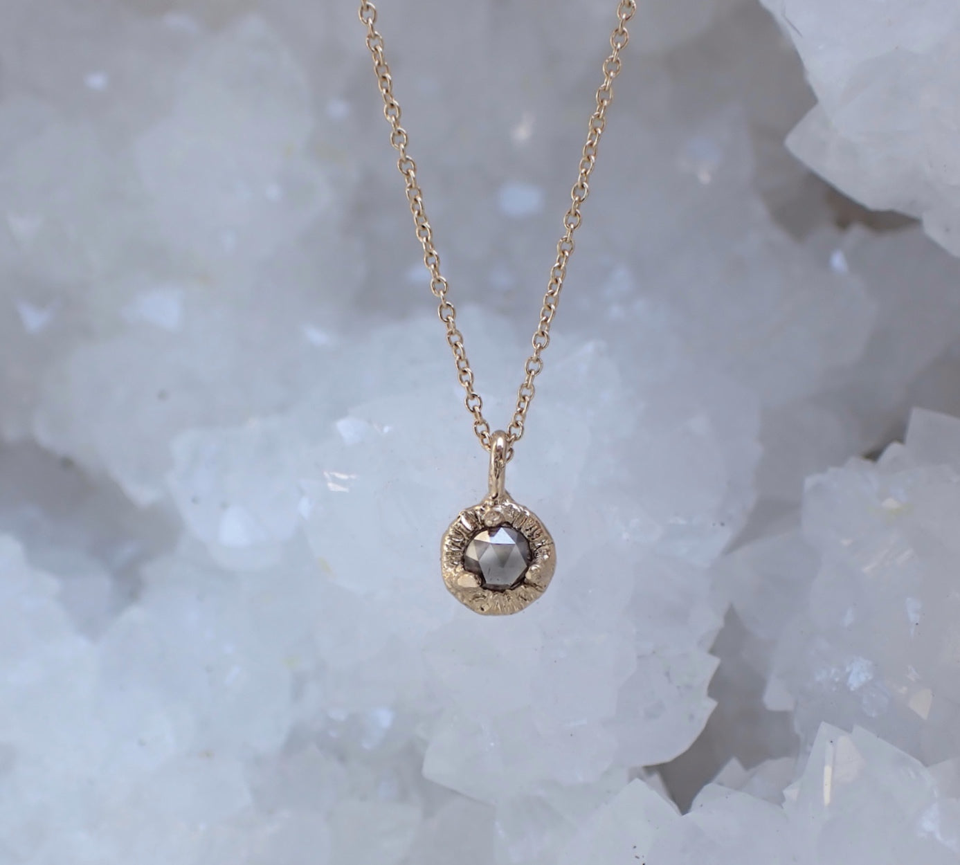 Salt and Pepper Diamond Pendant - mossNstone