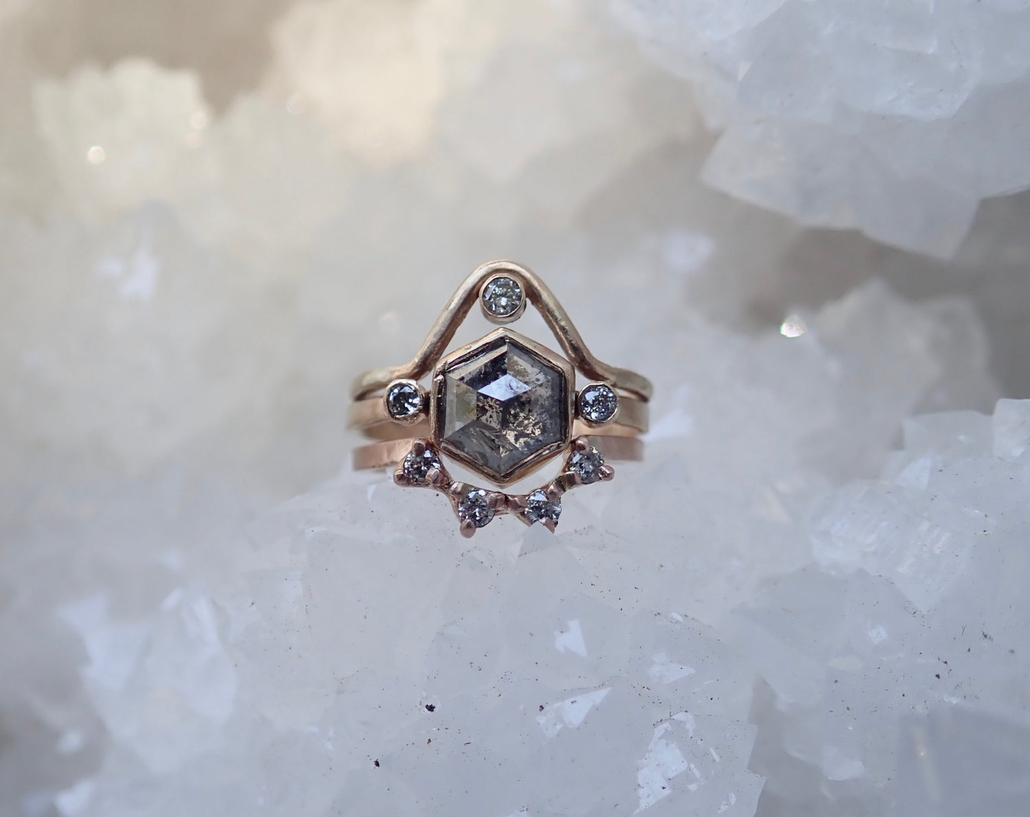 Crown Arc Diamond Ring mossNstone