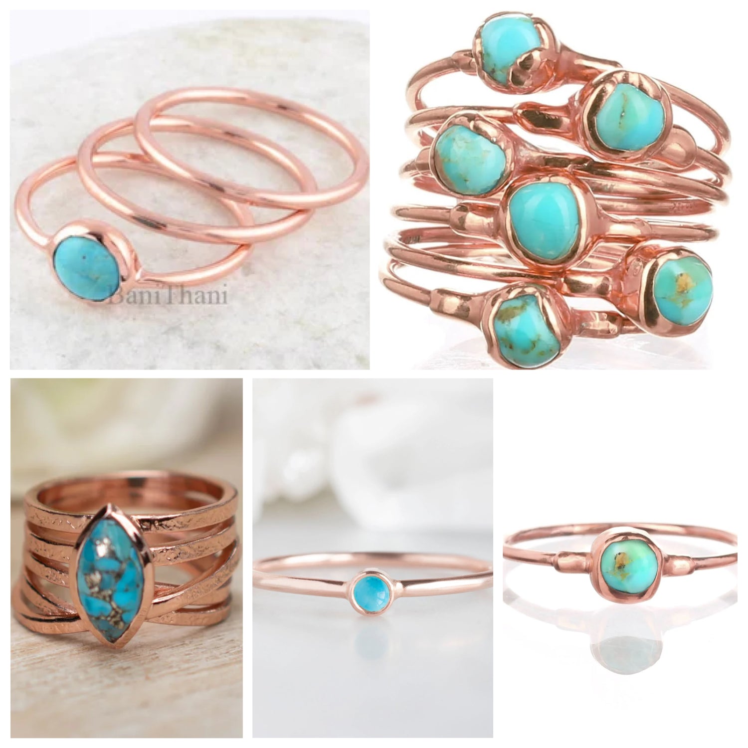 Custom Turquoise Birthstone Ring for Jordan 14k Rose Gold
