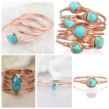 Custom Turquoise Birthstone Ring for Jordan 14k Rose Gold