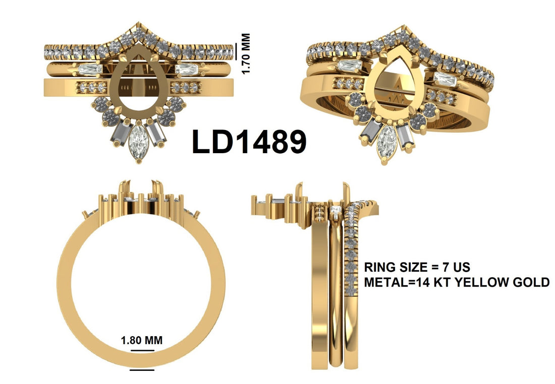 Custom Ombre Pavé Chevron Wedding Band