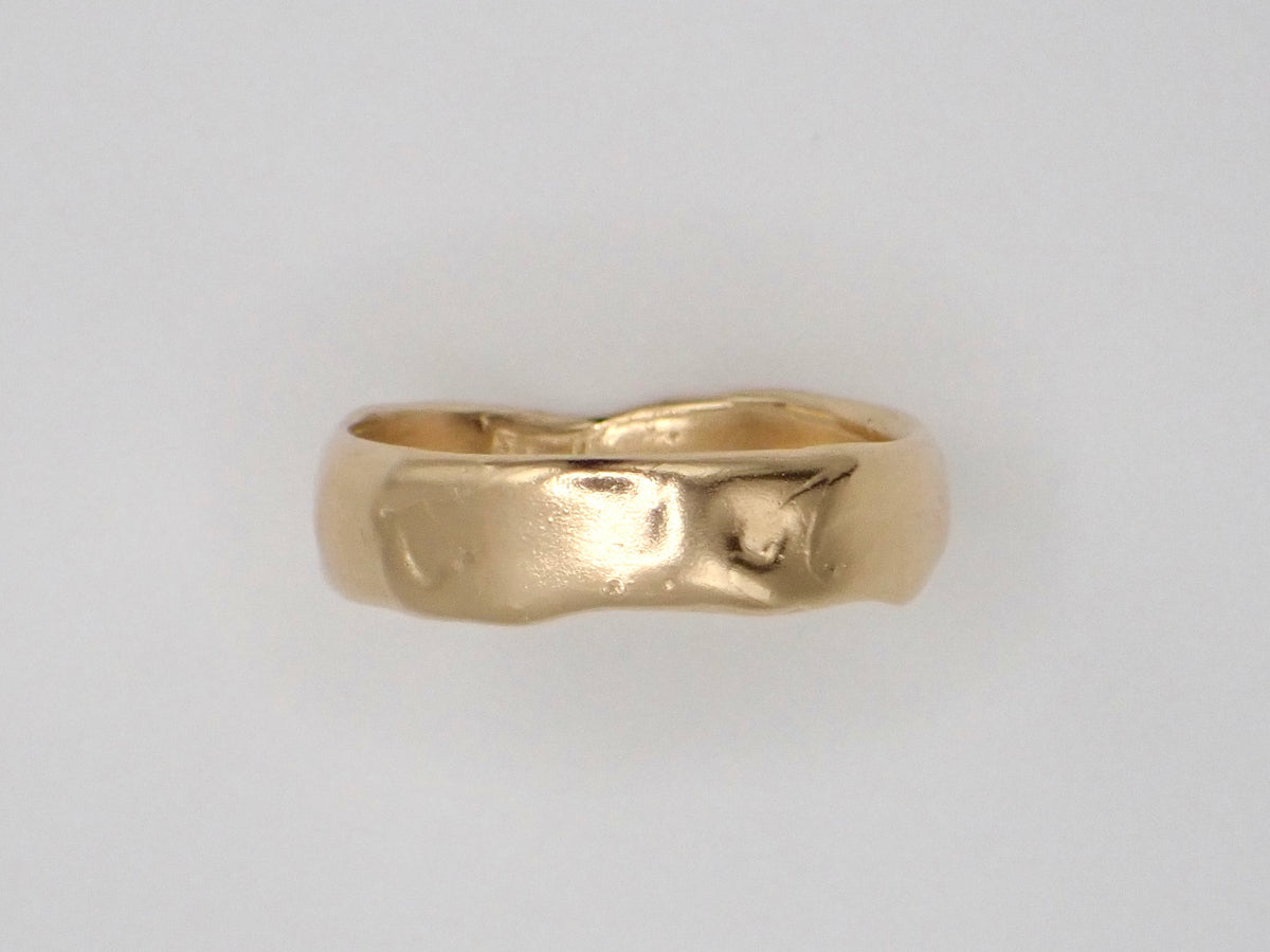 Melted Gold -Mens Raw 14k Gold Band