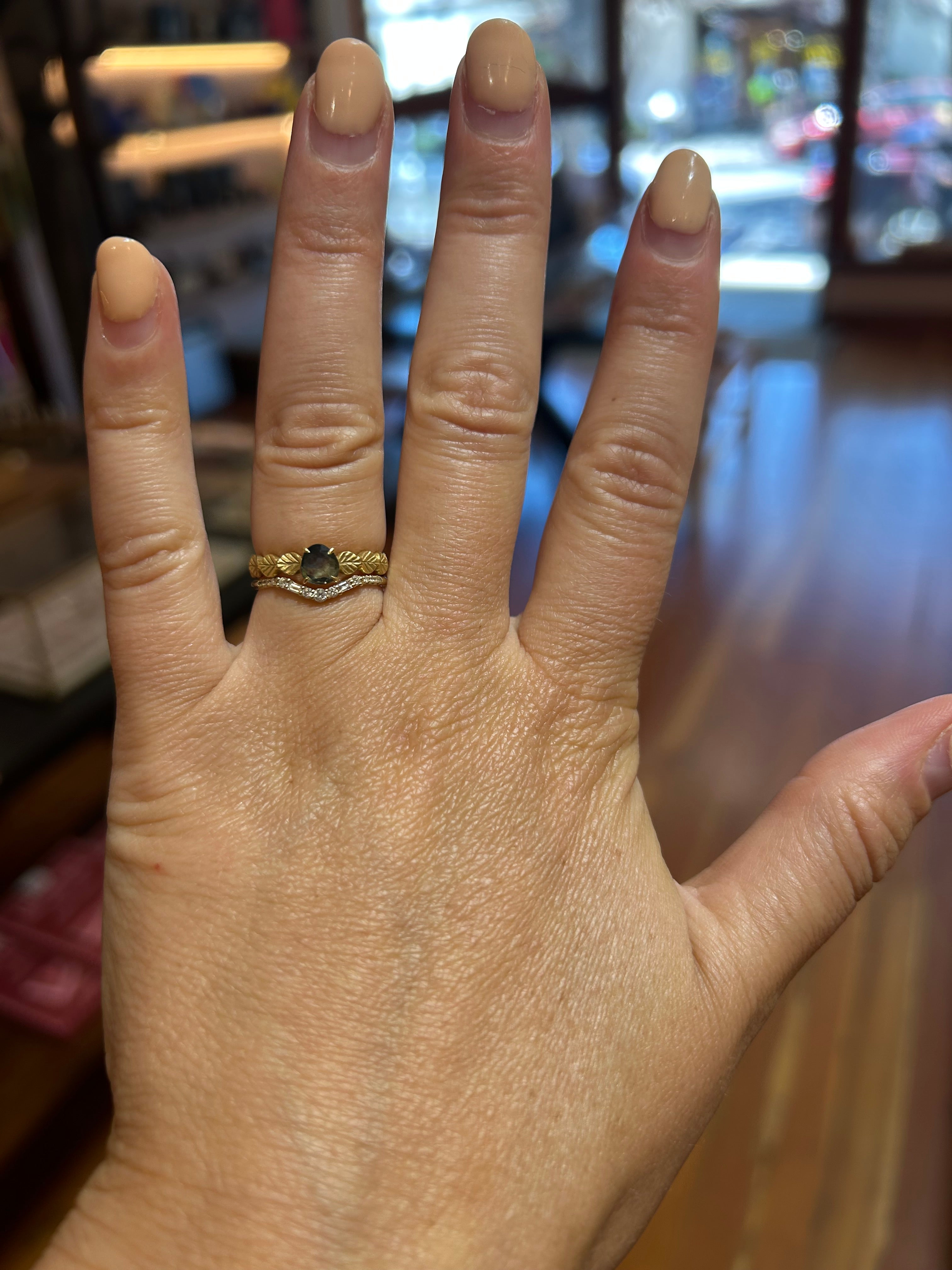 Custom 18k Gold Curved Band for Leah &amp; Eric