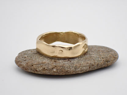 Melted Gold -Mens Raw 14k Gold Band