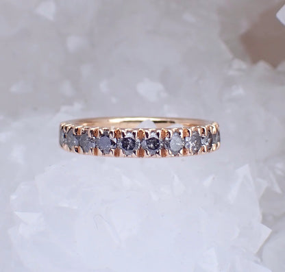 Custom Payments: Brilliant Cut Salt and Pepper Diamond Ring + XL Pave Set