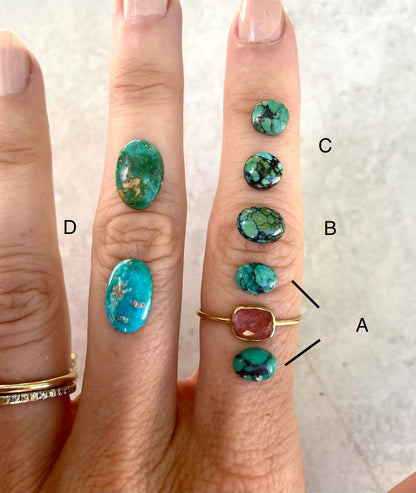 Custom Turquoise Birthstone Ring for Jordan 14k Rose Gold