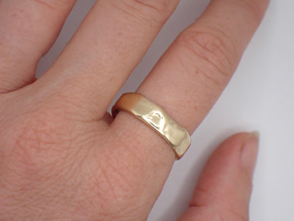 Melted Gold -Mens Raw 14k Gold Band